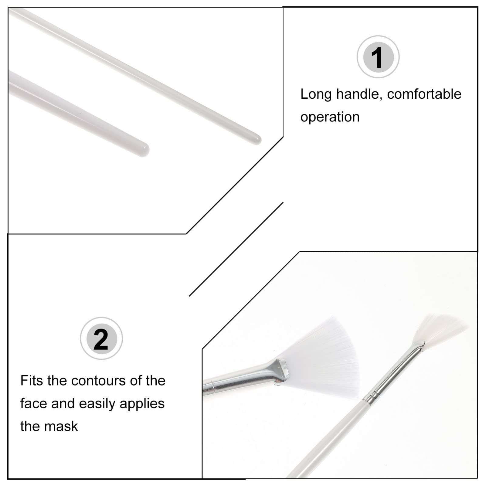Lurrose 2PC Soft Face Mask Brush for Glycolic Peel & Makeup Application - Salon & Home Skincare
