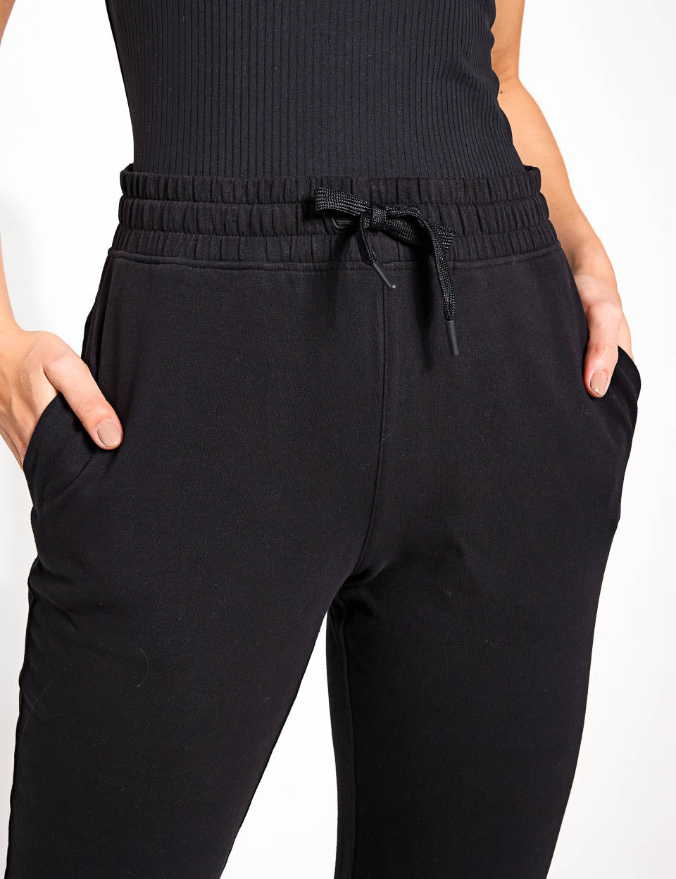 Go Balance Cuffed Yoga Jogger Pants for Women - High Waisted Stretchy Workout Leggings - Black - Perfect for Yoga, Running & Lounge Wear