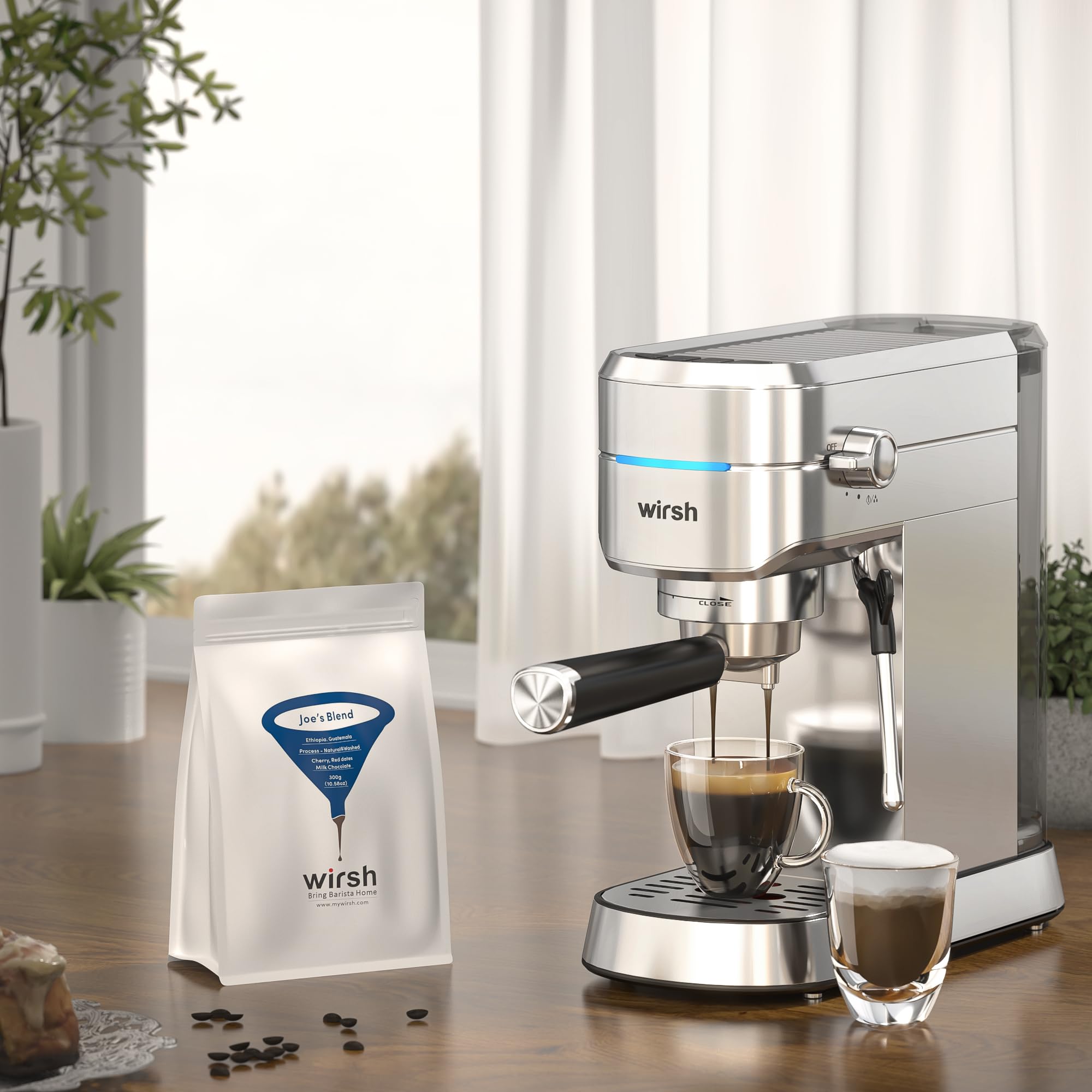 Premium 20 Bar Espresso Machine with Commercial Steamer - Perfect for Lattes & Cappuccinos - 42oz Removable Water Tank - Stainless Steel Home Barista Coffee Maker - Ideal for Home Cafes, Office Break Rooms & Coffee Enthusiasts