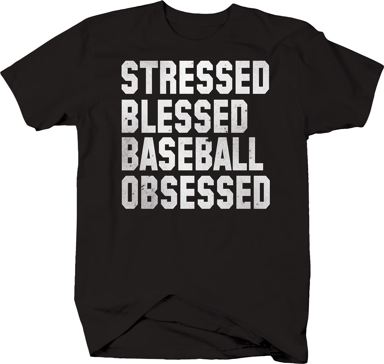 Stressed Blessed Baseball Obsessed Homerun T-Shirt for Men - Black | Comfortable & Stylish Baseball Tee for Fans, Games & Casual Wear