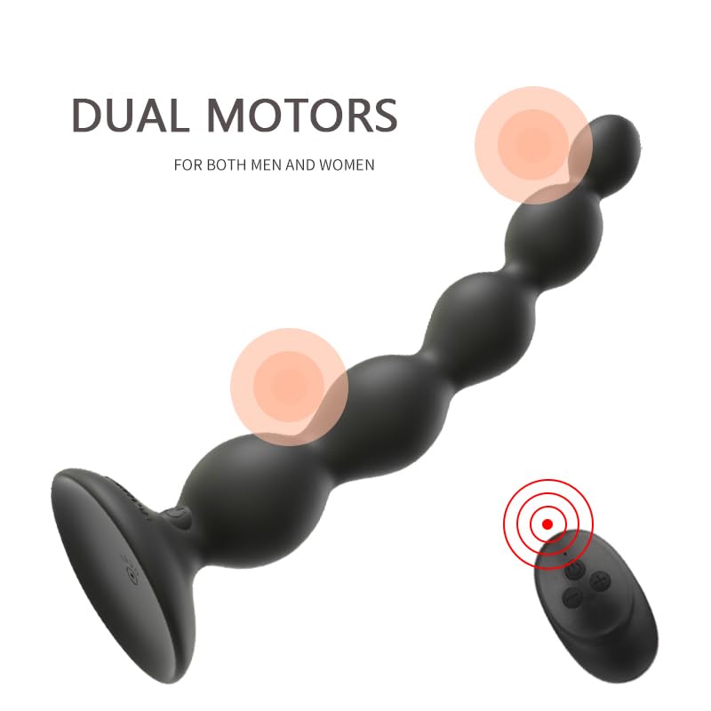 5 Beads Remote Control Butt Plug - Rechargeable Prostate Massager with 10 Vibration Modes for Men & Women - Perfect for Couples Play & Solo Pleasure