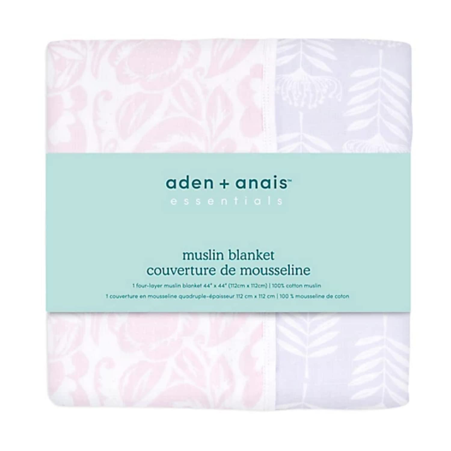 Aden + Anais Dream Blanket - Soft Muslin Baby Blanket for Newborns, Girls & Boys | Lightweight Nursery & Crib Blanket | Perfect Baby Shower Gift & Registry Essential | Damsel Savoy Pattern | Ideal for Swaddling, Stroller & Breastfeeding Cover