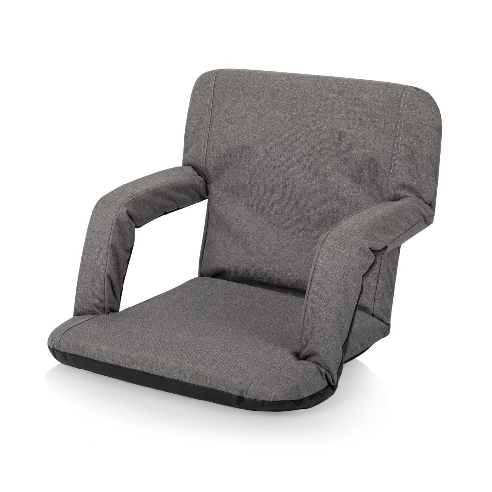 PICNIC TIME NFL Buffalo Bills Ventura Reclining Stadium Seat with Back Support - Portable Bleacher Chair for Football Games, Beach, Camping & Outdoor Events (Heathered Gray)