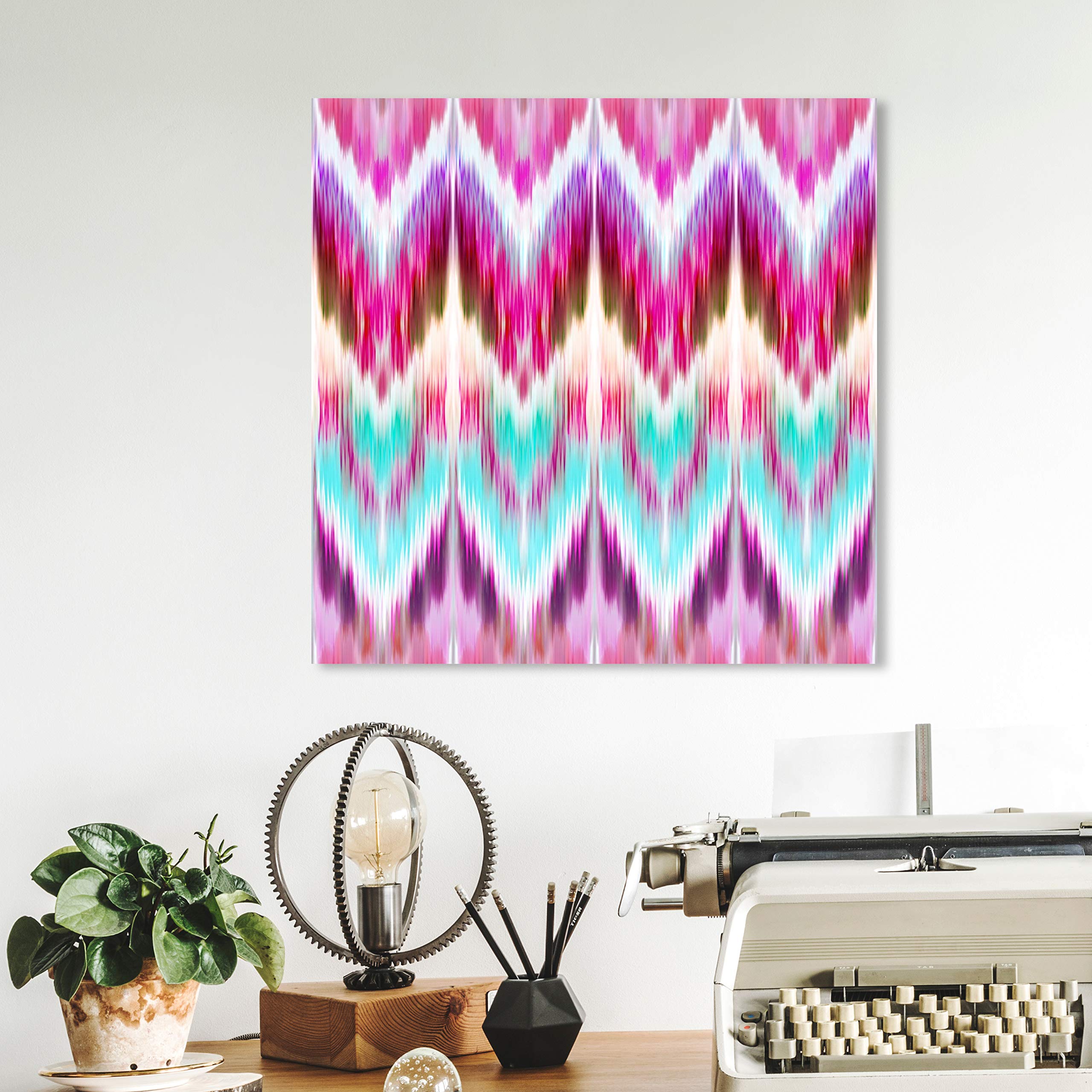 Abstract Wall Art Canvas Prints 'Haute in The Heat' - Pink & Blue Modern Home Decor - 12