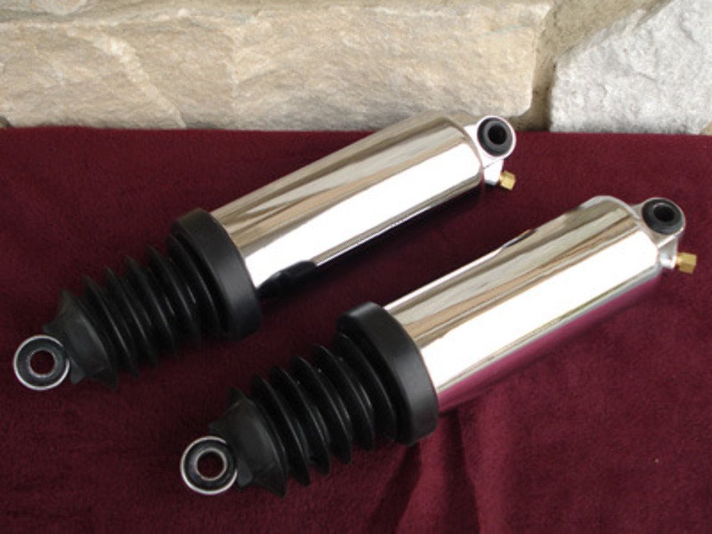 Chrome Lowering Air Shocks for Harley Touring Bagger (1980-2017) - Direct OE Replacement #54565-97 - Perfect for Custom Bike Builds and Smooth Rides