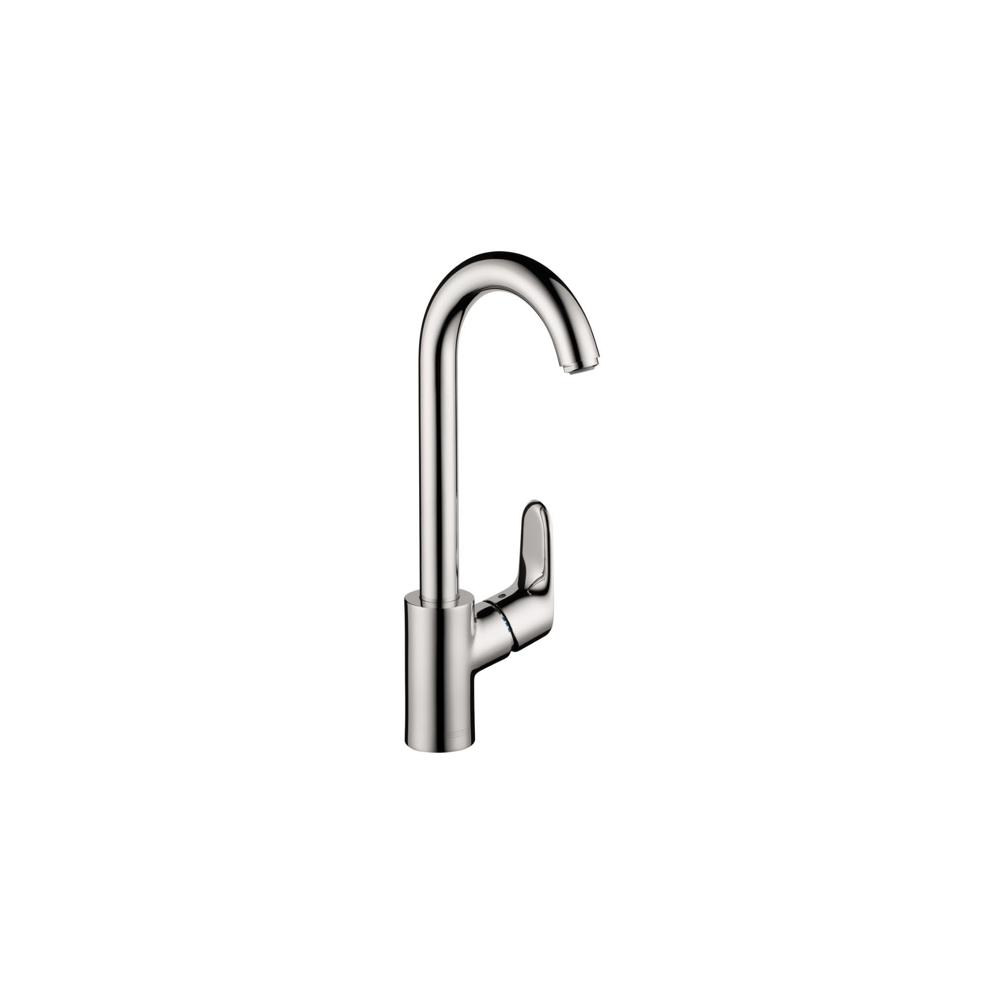 Hansgrohe Focus Chrome Bar Kitchen Faucet - Single Hole Bar Sink Faucet with High Arc Spout for Modern Kitchens, Water Bars & Wet Bars (Model 04507001) - Perfect for Small Sinks, Entertaining Areas & Commercial Use