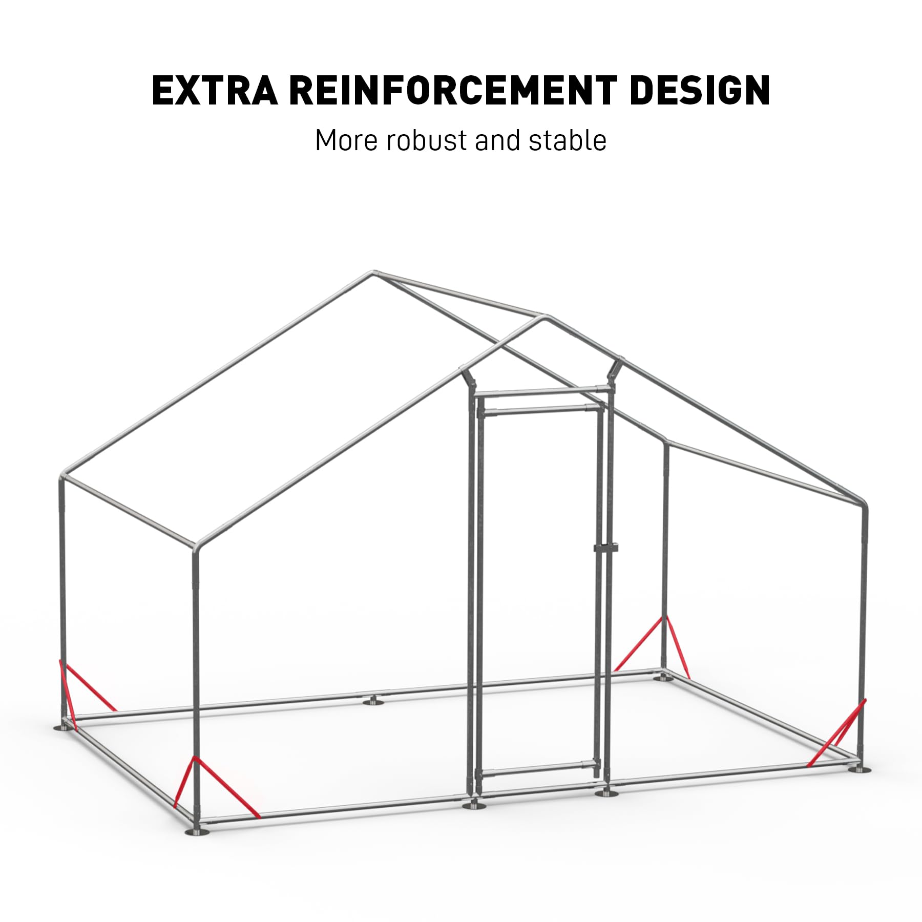 OUYESSIR Large Walk-in Metal Chicken Coop with Waterproof Spire Roof - 10'L x 6.6'W x 6.56'H Silver Outdoor Poultry Cage for Chickens, Rabbits & Ducks - Durable Backyard Farm Habitat for Small Animals & Poultry Protection