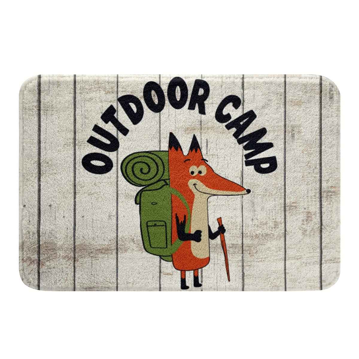 Feelyou Fox Camper Bathroom Rugs - Cute Fox Design Non-Slip Bath Mat for Kids, Water Absorbent & Rustic Decor - 20