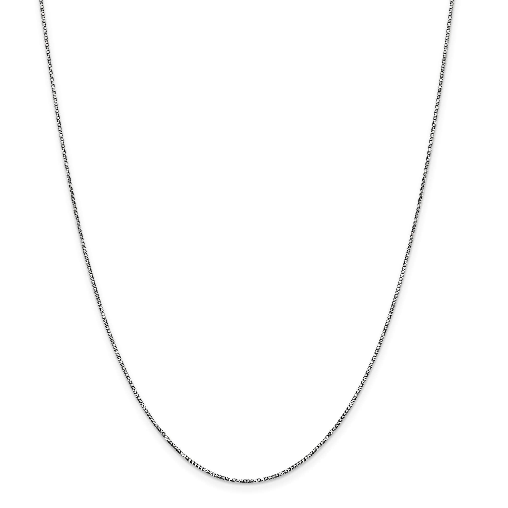 14K White Gold 0.90mm Box Chain Necklace - 28 Inch Dainty Jewelry for Women - Perfect for Layering, Gift Giving & Everyday Wear