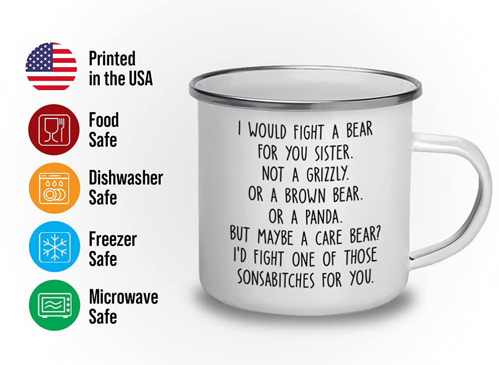 Funny Sister Coffee Mug - Best Birthday Gift for Sisters - Perfect for Camping & Family Gifts