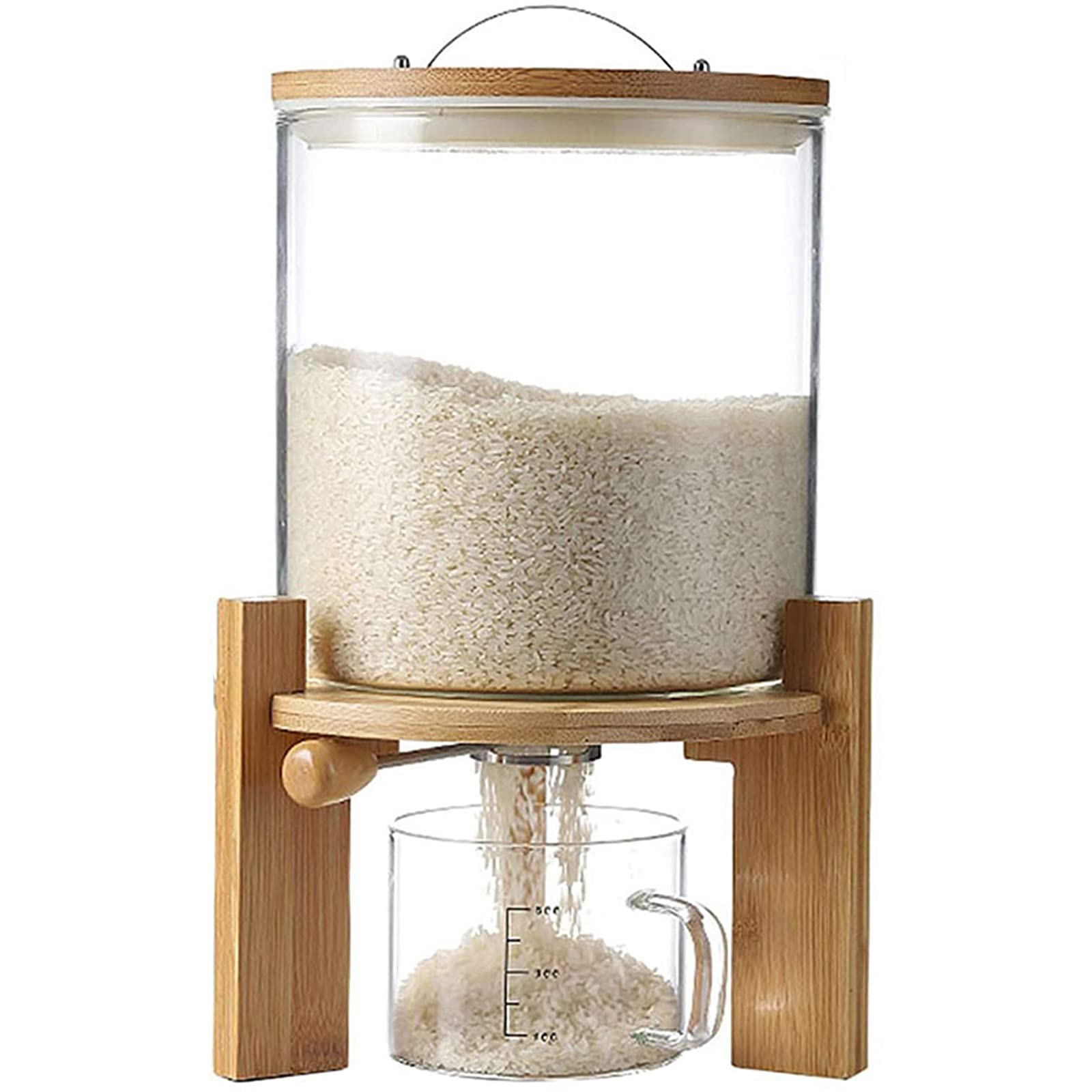 WYPING Airtight Glass Food Storage Container - Flour & Cereal Dispenser with Creative Design for Kitchen Organization & Pantry Storage | Perfect for Rice, Grains, Baking Ingredients & Dry Food Preservation