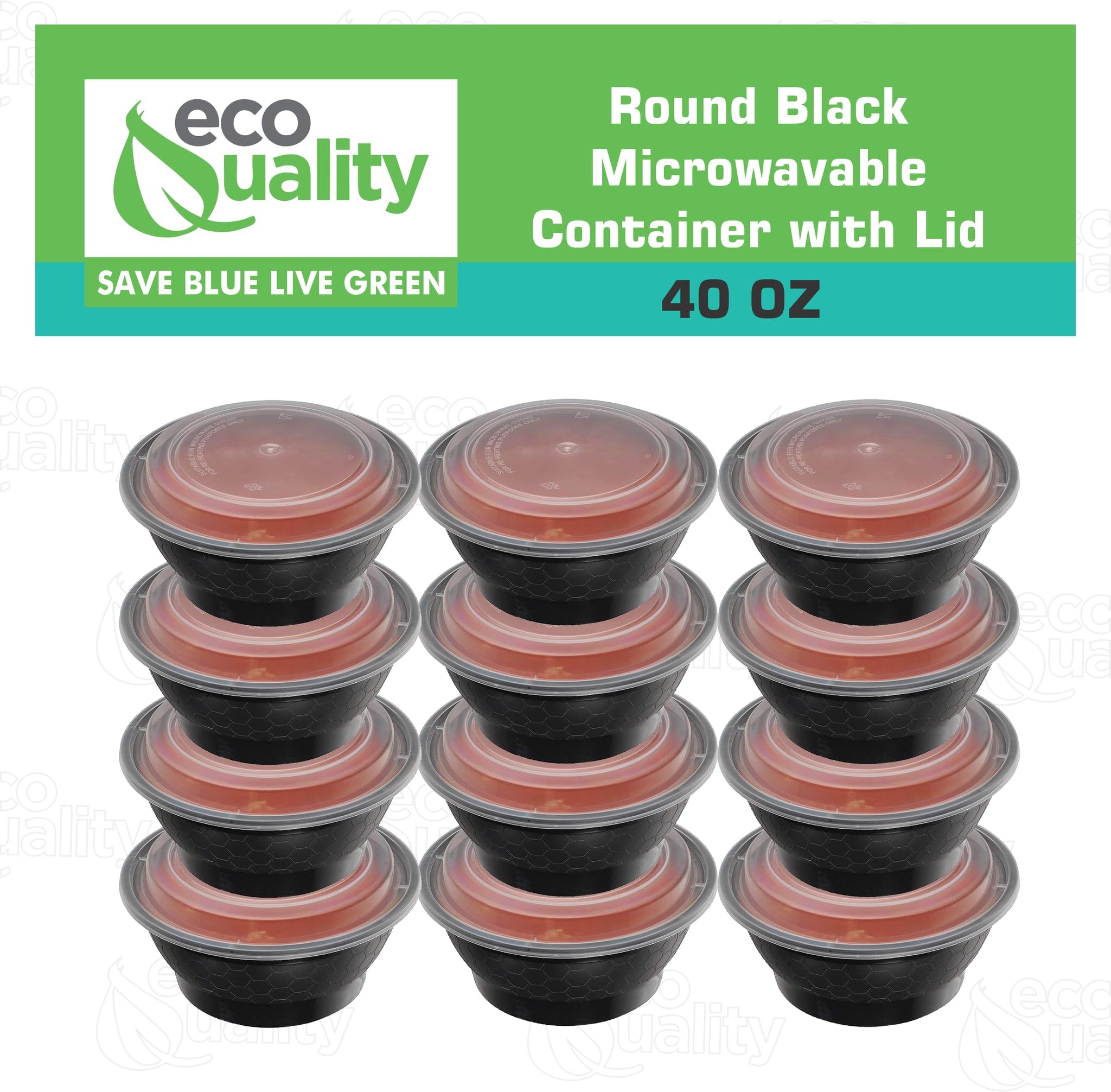 40oz Meal Prep Containers with Lids - 150 Pack BPA Free Disposable Food Storage Bowls | Microwave, Freezer & Dishwasher Safe | Perfect for Stir Fry, Ramen, Soup & Lunch Box | Ideal for Meal Prepping, Office Lunches & Picnics (Black)