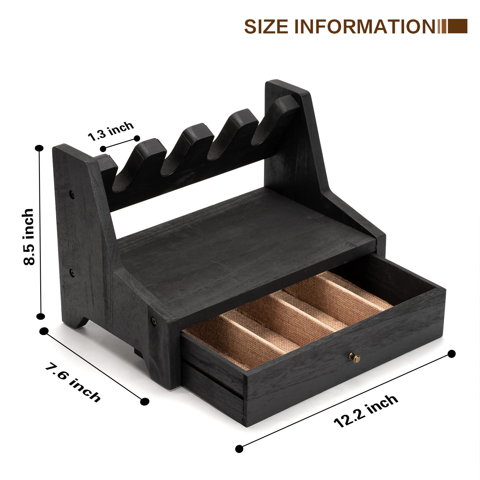 Premium Pistol Rack Gun Safe - Real Wood Handgun Storage Organizer for Gun Cabinets | Rustic Style Nightstand Gun Rack | Perfect Gift for Men & Gun Enthusiasts | Ideal for Bedside, Closet & Hunting Cabin Organization