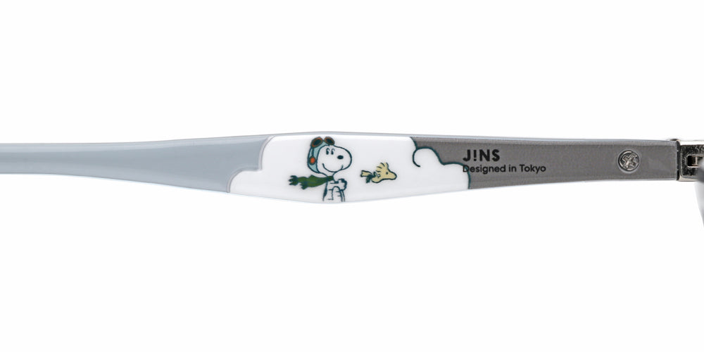 JINS x PEANUTS 085 Pilot 91 Eyeglasses - Classic Round Frame with Snoopy Design - Perfect for Reading, Driving & Everyday Wear