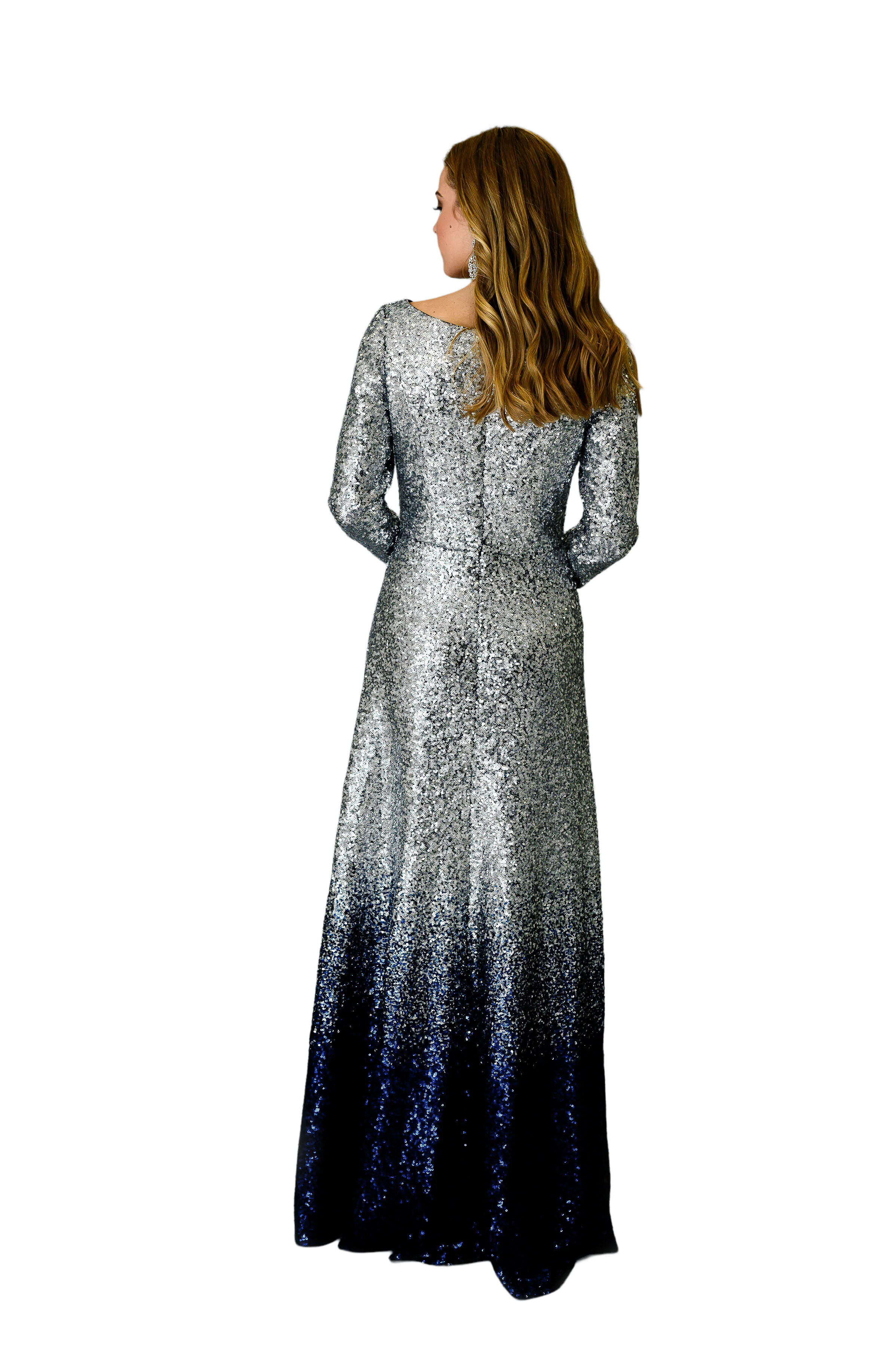 Elegant Front Slit Sequins Evening Gown for Women - Sparkling Party Dress for Prom, Cocktail, and Special Occasions