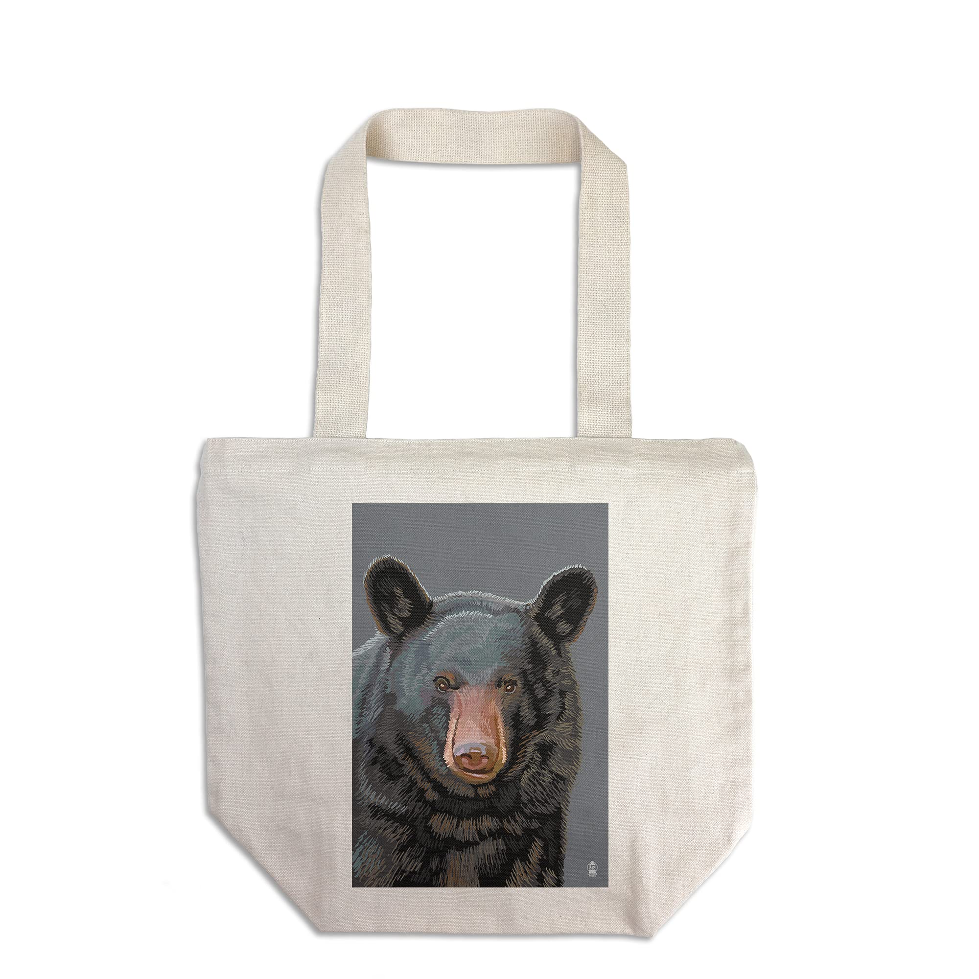 Lantern Press Black Bear Up Close - 100% Cotton Canvas Reusable Tote Bag for Grocery Shopping, Beach Trips & Everyday Use