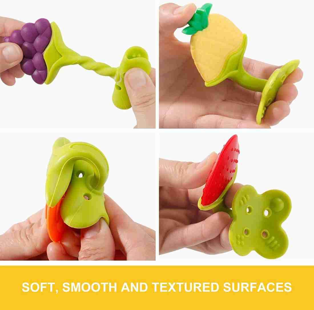 Organic Silicone Baby Teething Toys Set - BPA-Free, Freezer Safe Teether Keys for Infants & Toddlers | Soothing Sore Gums, Perfect for On-the-Go & Daycare Use (2-Pack)