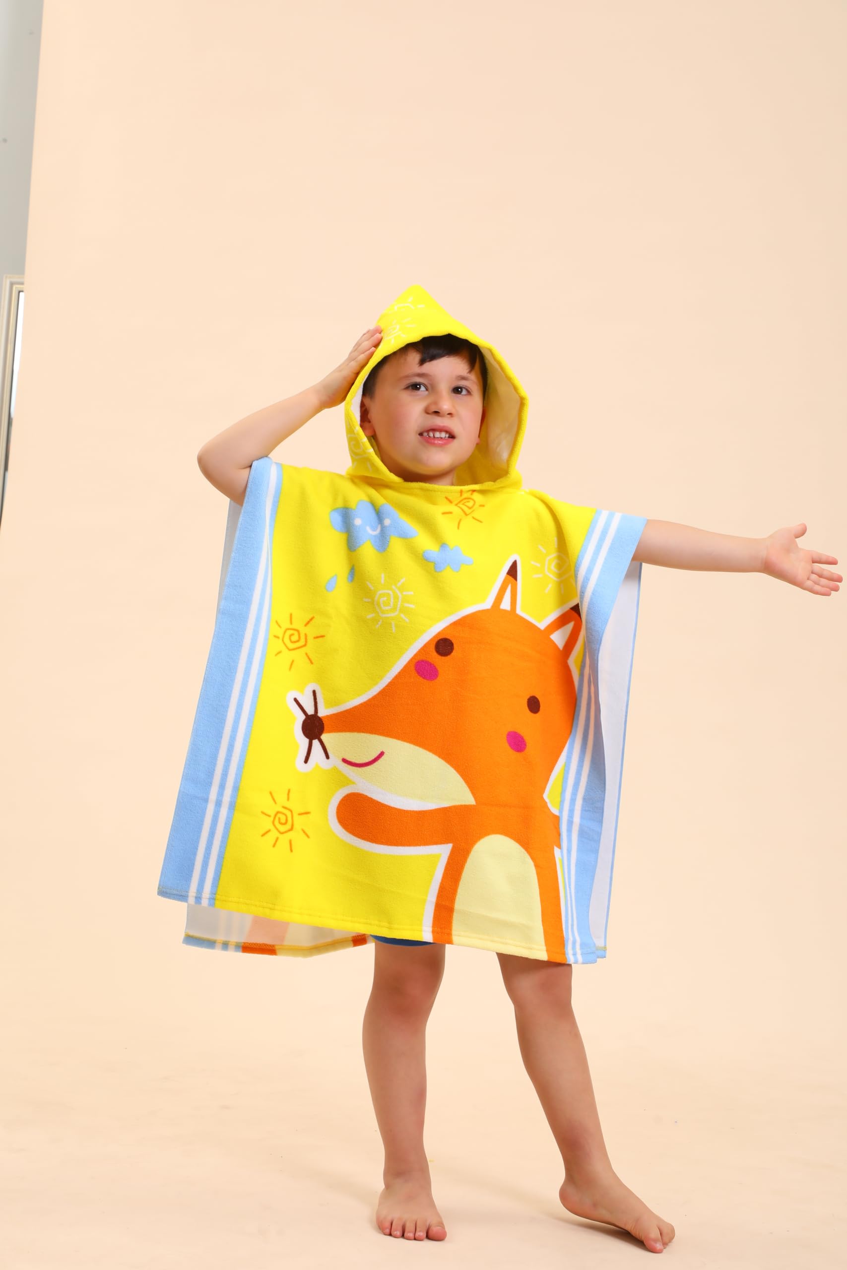 TEHALK Kids Hooded Towels - Soft Absorbent Swim Poncho for Boys & Girls 2-10 Years | Beach, Pool & Bath Wearable Towel Robe for Toddlers & Children - Perfect for Swimming, Surfing & After Shower Wrap