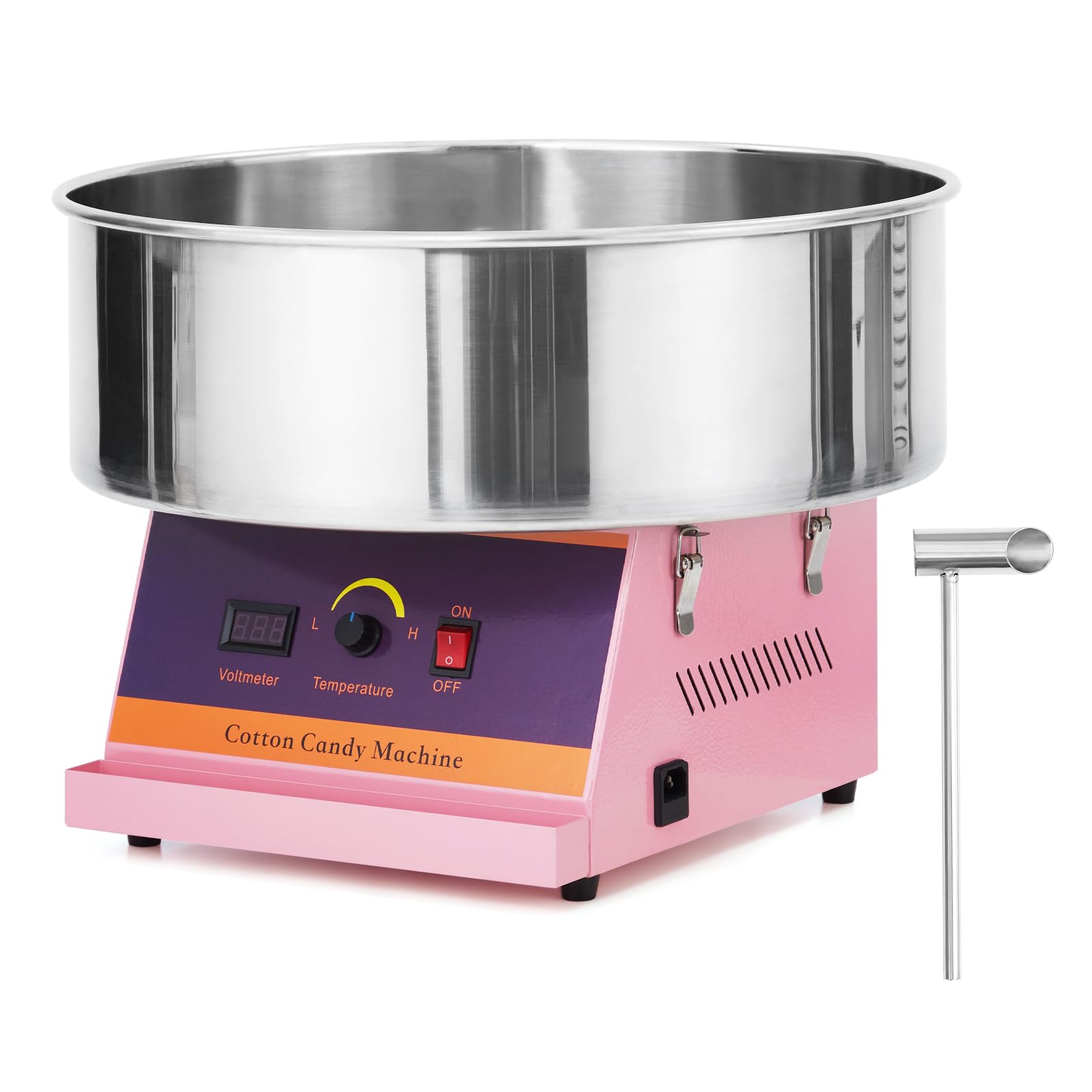 GAOMON 1030W Commercial Cotton Candy Machine with Stainless Steel Bowl & Sugar Scoop - Pink Candy Floss Maker for Home, Parties, Carnivals, Fairs, and Events - Perfect for Birthday Celebrations, Wedding Receptions, and School Fundraisers