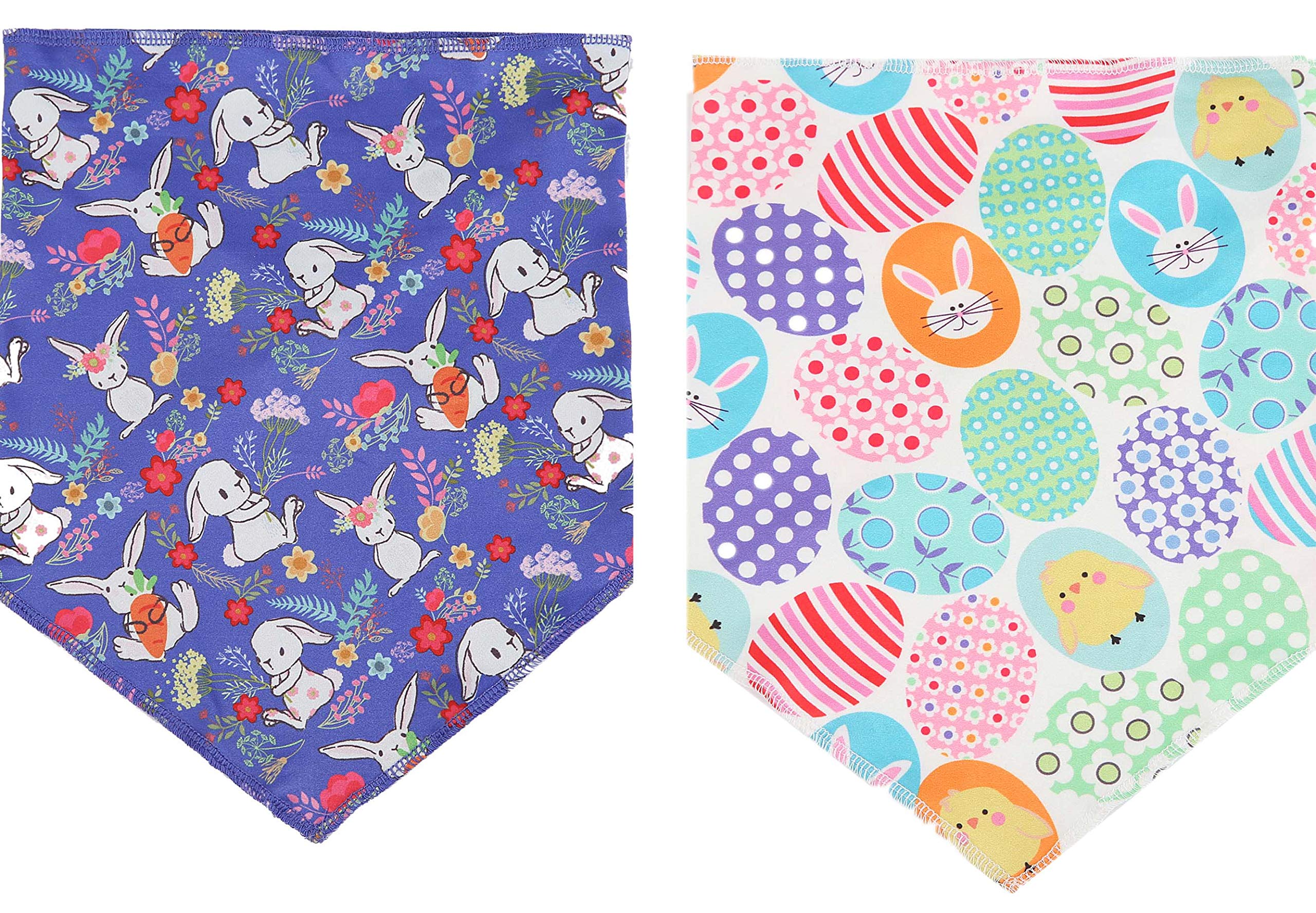 Easter Dog Bandana 2 Pack - Cute Triangle Pet Bibs & Scarf for Small, Medium & Large Dogs and Cats | Perfect for Easter Photos, Holiday Parties & Seasonal Pet Accessories