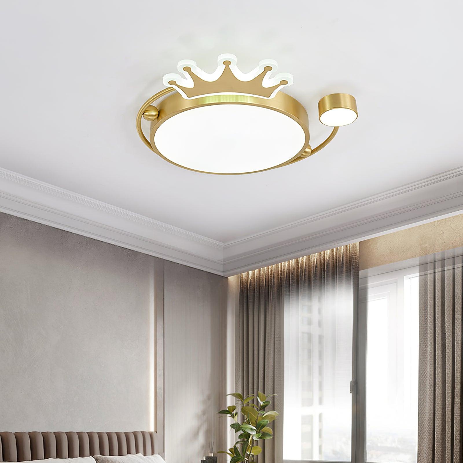 Elegant Crown Ceiling Light Fixture - Modern Crystal Chandelier for Dining Room, Bedroom & Living Room - Perfect for Home Decor & Wedding Events