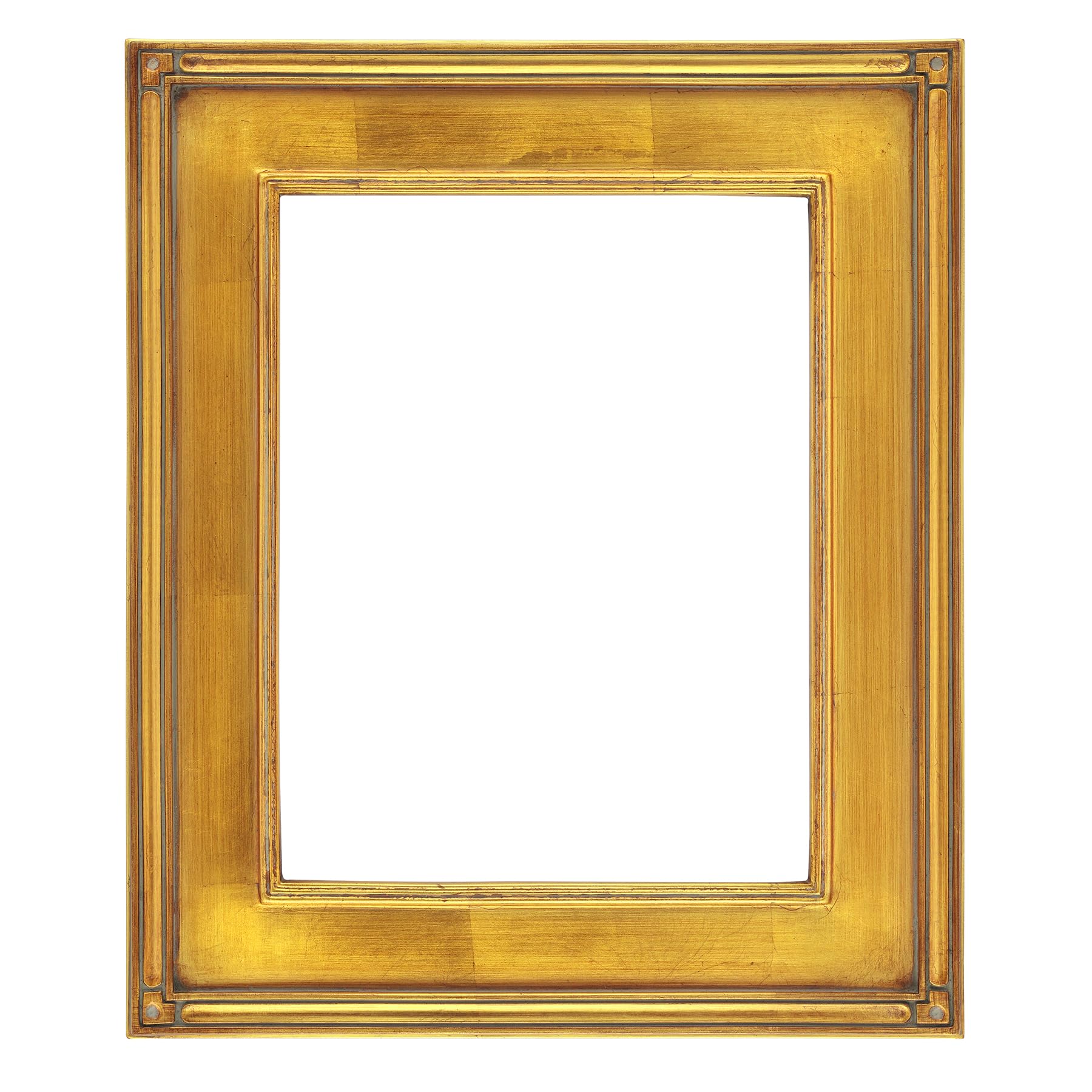Creative Mark Plein Air Museum Collection De Stijl Open Back Art Frame - 8x10 Inch (6 Pack Gold) - Art Deco Wood Composition Hand-Leafed Museum Quality Closed Corner Frame | Perfect for Wall Art, Photo Display & Home Decor | Does Not Include Glass or Backing