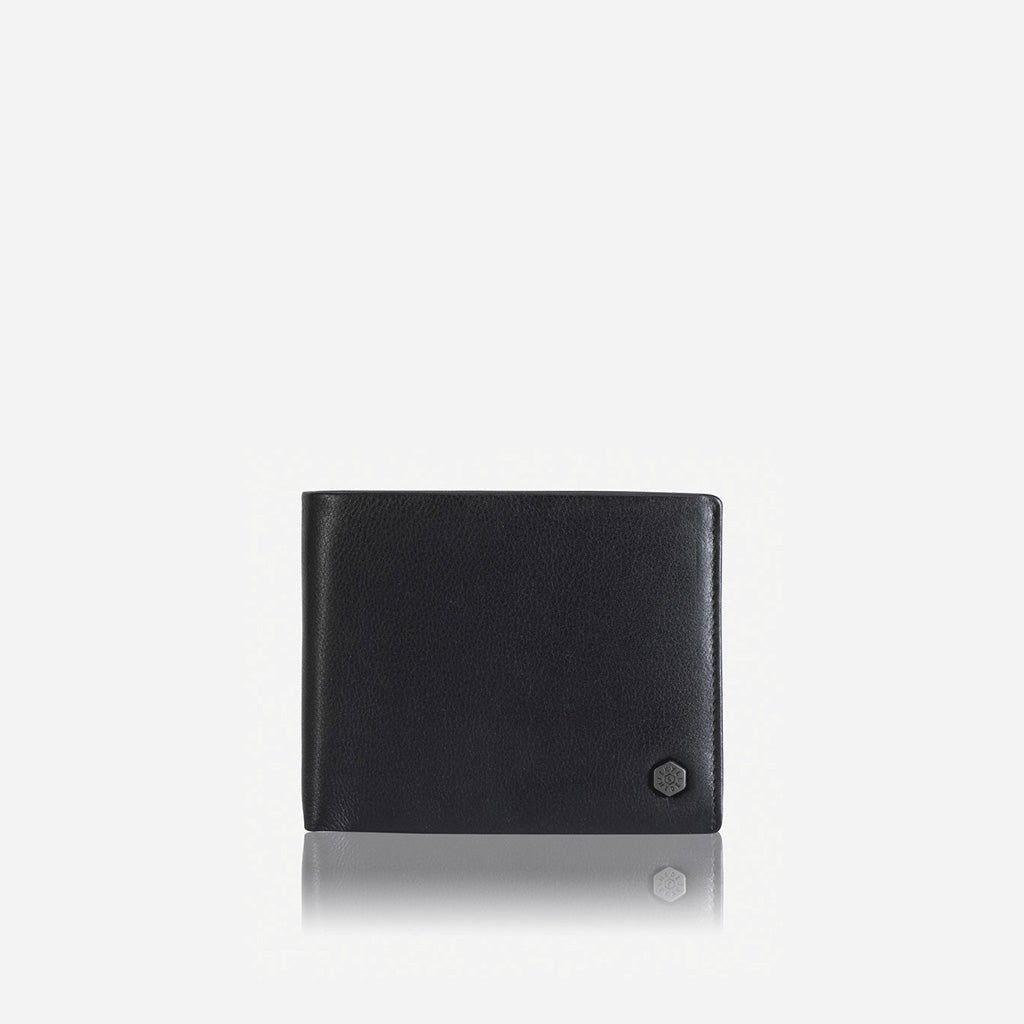 Premium Jekyll & Hide Monaco Large Bifold Wallet with Coin Pocket - Genuine Leather RFID Blocking - Black Men's Wallet for Everyday Use & Travel