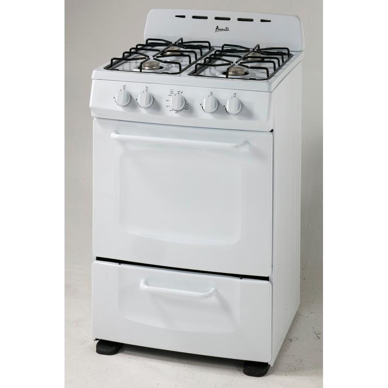 Avanti 24 Inch Freestanding Gas Range - 4 Burner Stainless Steel Stove with Oven - Perfect for Home Kitchen Cooking & Baking (Model GRO24P0W)
