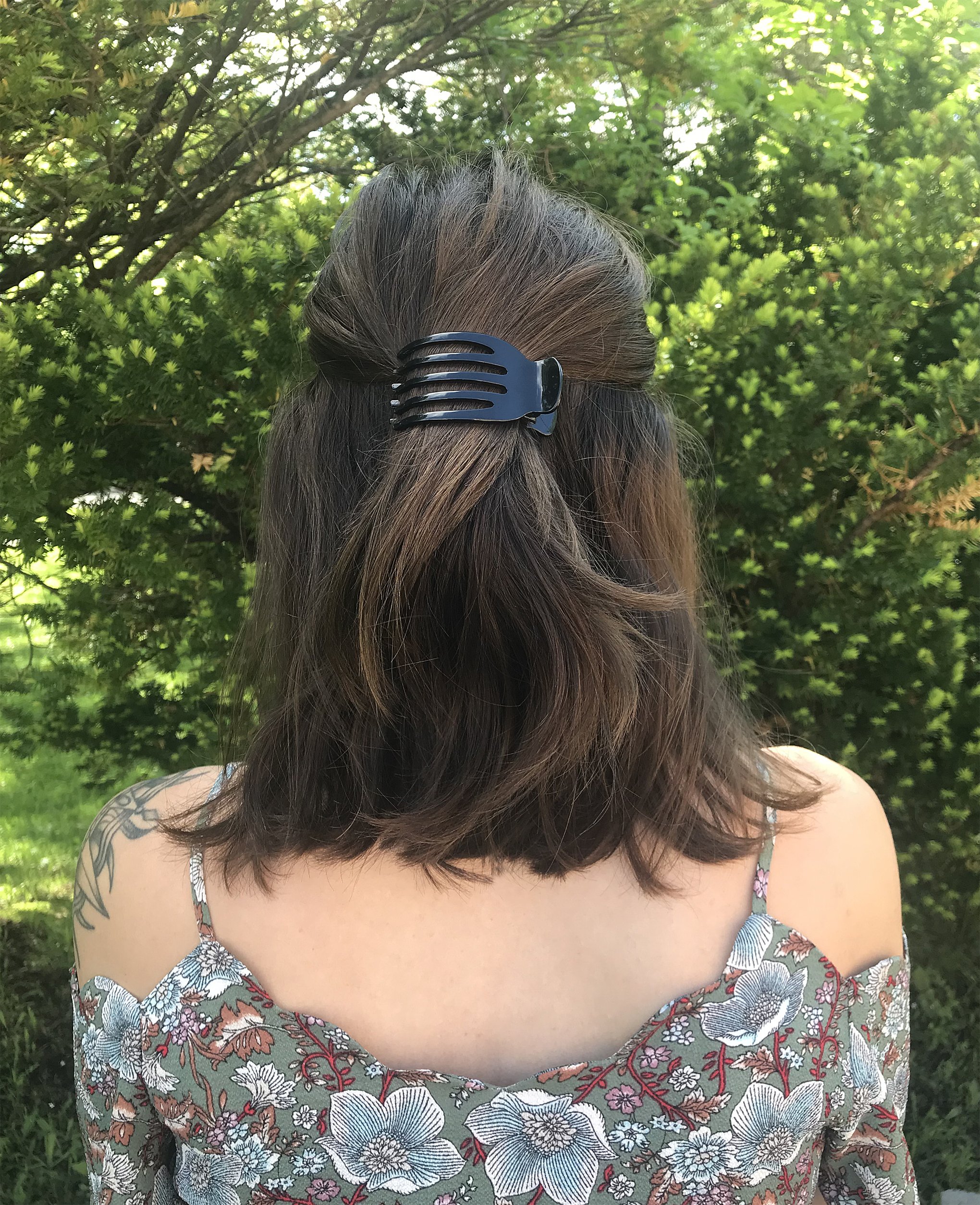 Ficcare Manhattan Yoga Jaw Hair Clips - Black Acetate Hair Accessories for Women | Perfect for Yoga, Workouts, and Everyday Styling