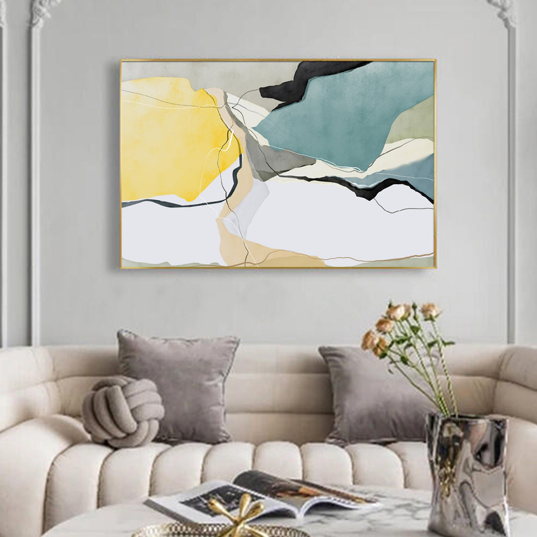 47x31 Inches Modern Wall Art Canvas Painting - Abstract Landscape Home Decor for Living Room, Bedroom, Office & Dorm