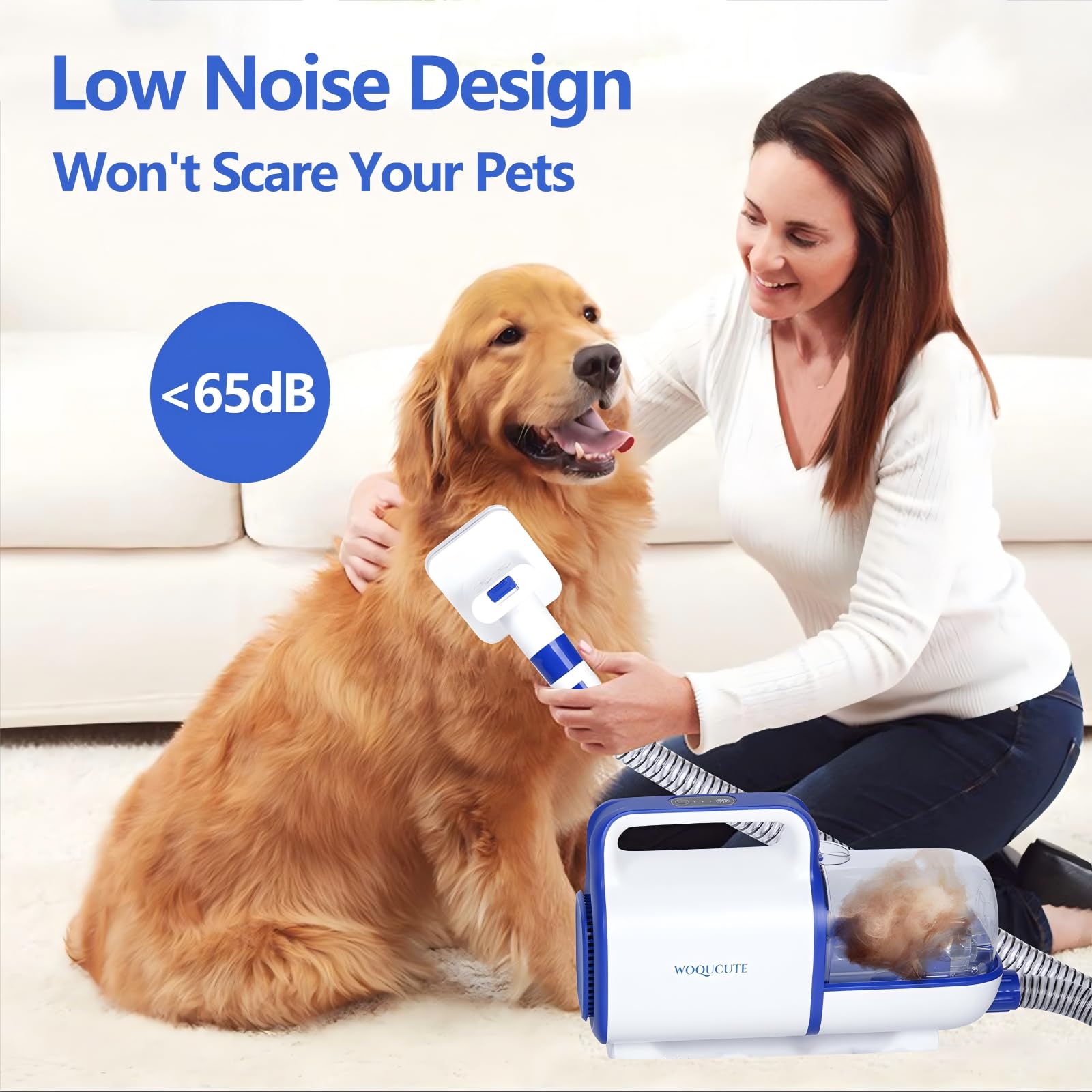 11000Pa Cordless Dog Grooming Vacuum Kit - Low Noise Pet Hair Vacuum for Dogs & Cats with Clipper, Trimmer & Nail Grinder | Perfect for Shedding Control & At-Home Pet Grooming