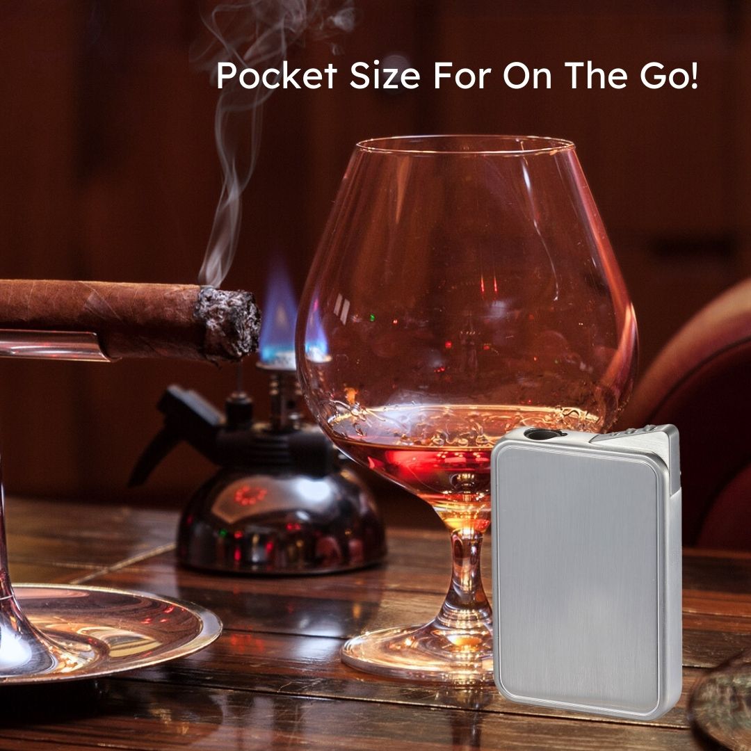 Premium Visol Elk Single Flame Cigar Lighter in Silver - Perfect for Cigar Aficionados & Outdoor Enthusiasts