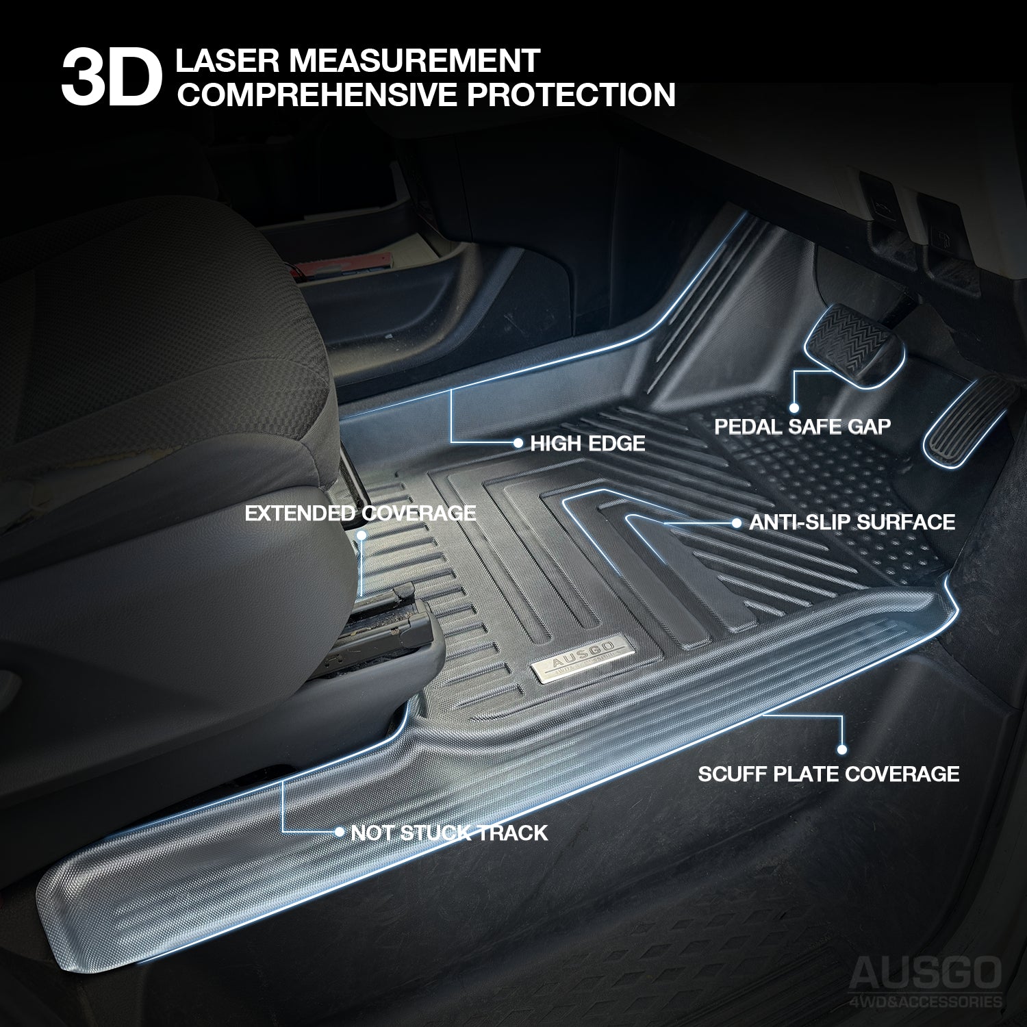 5D Custom Fit Car Floor Mats for Toyota Hiace 2019-2023 - Waterproof & Durable All-Weather Protection - Perfect for Daily Commute, Road Trips & Off-Road Adventures