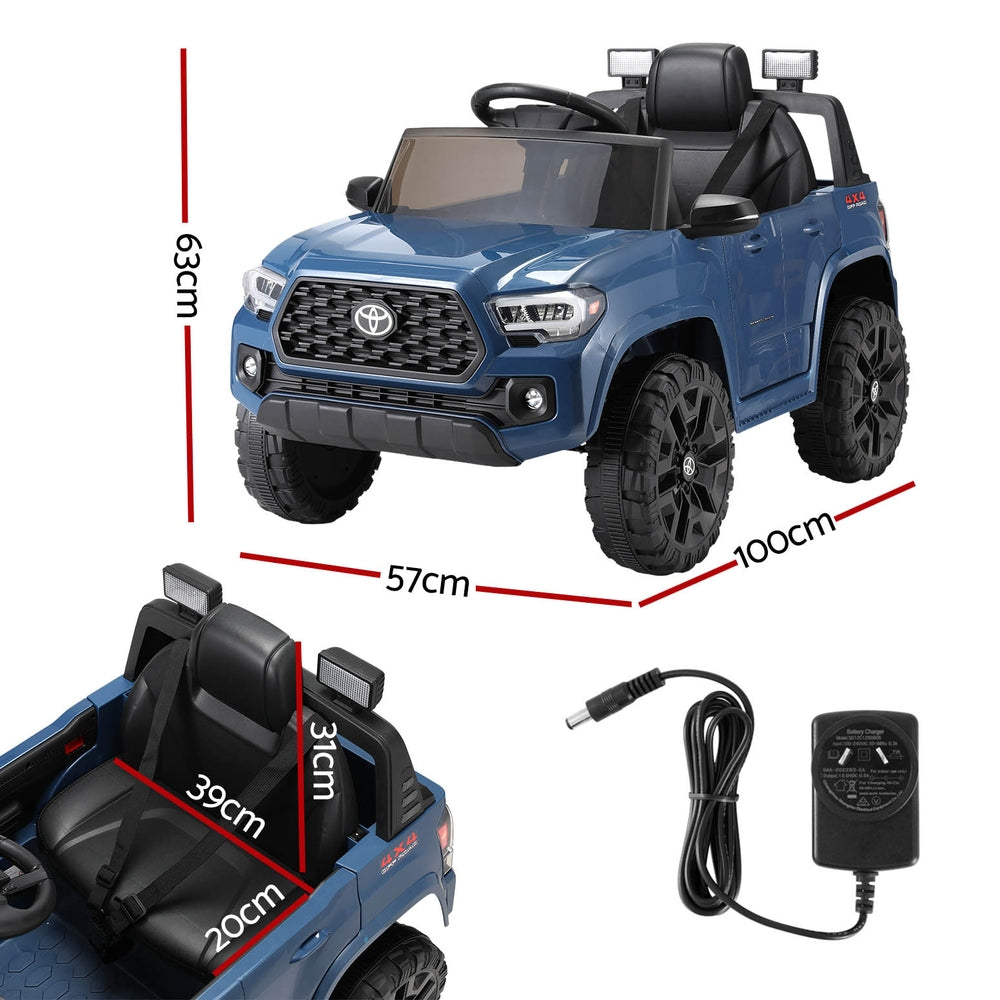 12V Kids Electric Ride-On Car - Toyota Tacoma Off-Road Style, Remote Control, Blue | Battery-Powered Toy Vehicle for Boys & Girls | Outdoor Play, Backyard Fun, Birthday Gift