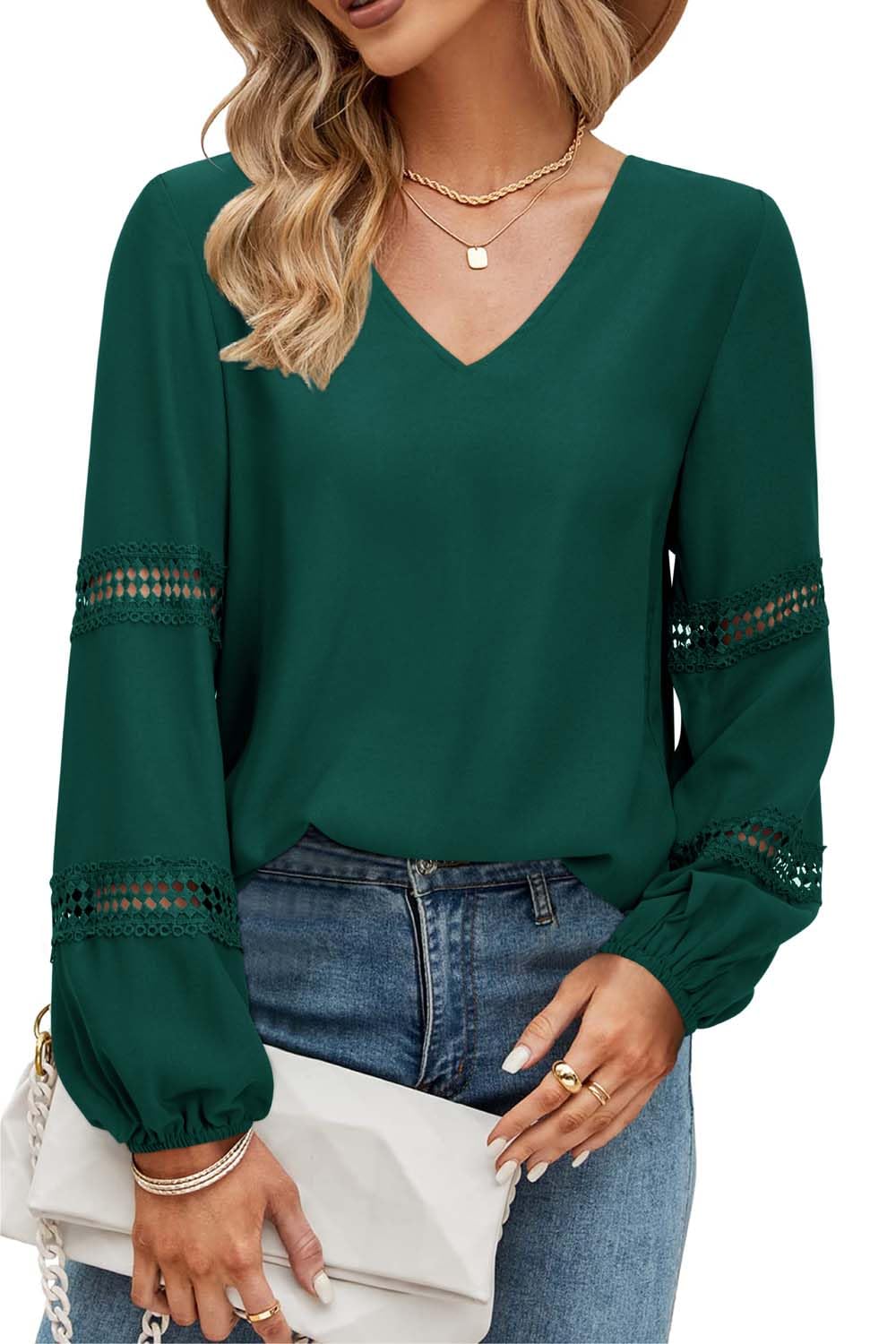 STYLEWORD Women's Casual & Dressy Short Sleeve V-Neck Blouse - Spring Summer Business Work Shirt for Office, Dating & Outdoor Activities