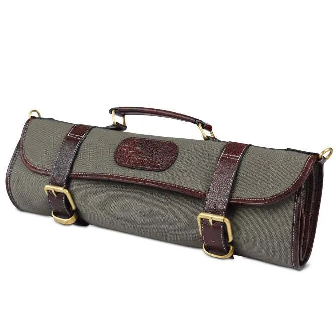 Boldric Green Canvas Knife Bag - 9 Pockets Professional Chef Knife Roll for Culinary Students & Chefs - Perfect for Cooking Classes, Restaurant Work & Travel