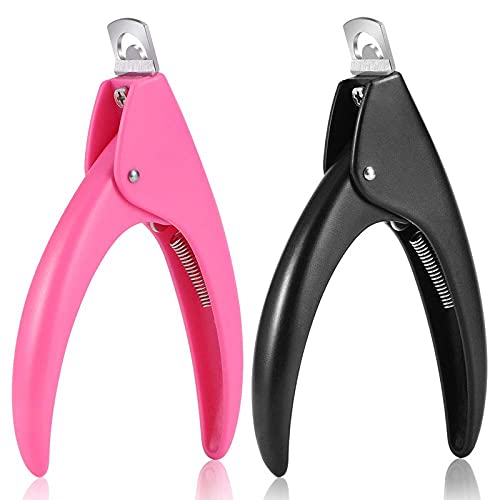 Professional 2 Pack Acrylic Nail Clippers - False Nail Trimmer & Artificial Nail Cutter Tool for Salon & Home Manicure | Perfect for Acrylic, Fake & Press-On Nails