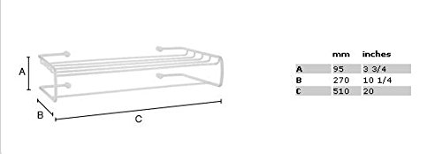 DK1050 Sideline Towel Shelf with Rail - Polished Chrome Bathroom Organizer for Towels & Robes - Perfect for Bathroom, Spa, or Gym Storage