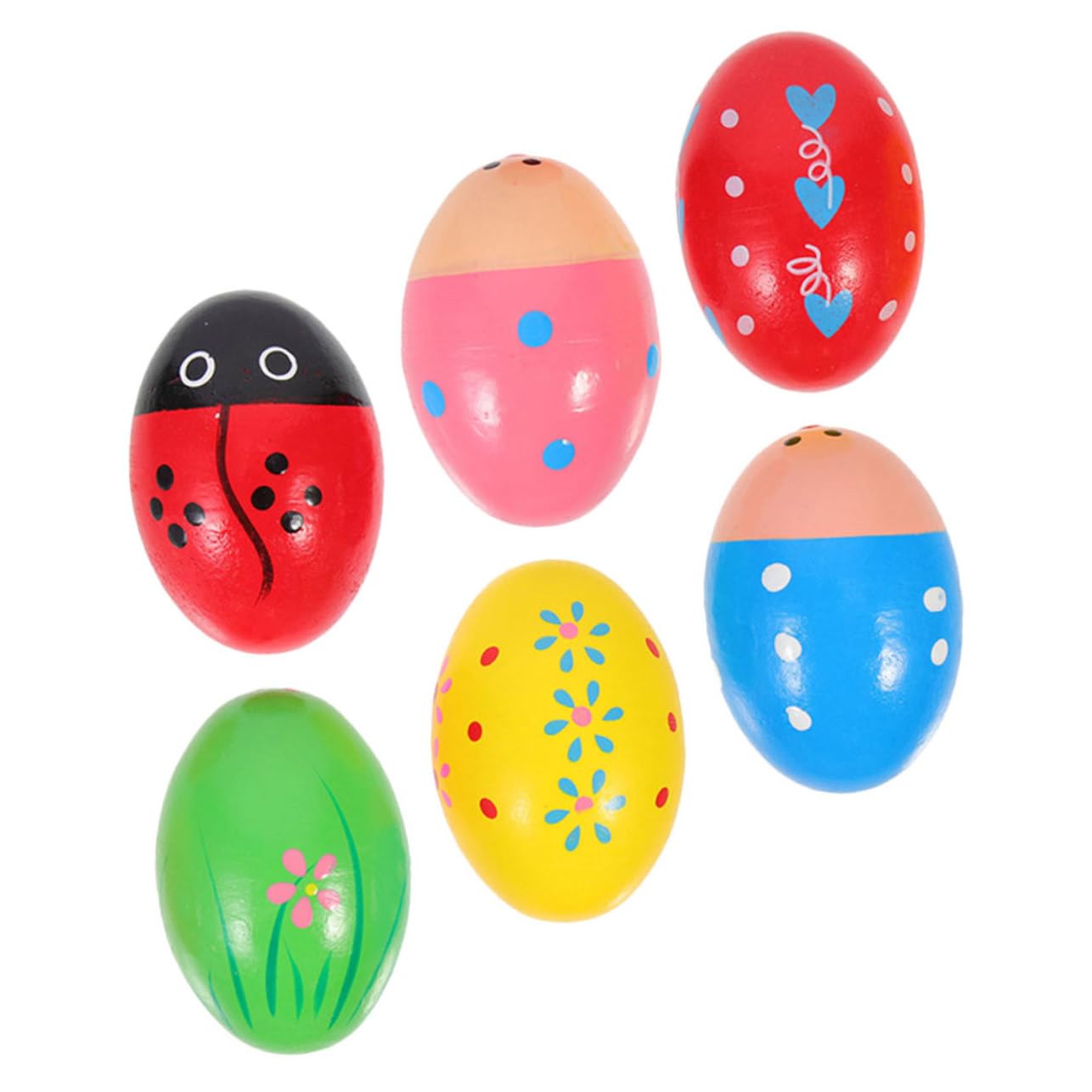 HEMOTON 24-Piece Colorful Sand Egg Shakers - Wooden Maraca Musical Toys for Kids, Perfect for Early Childhood Education, Music Classes & Sensory Play