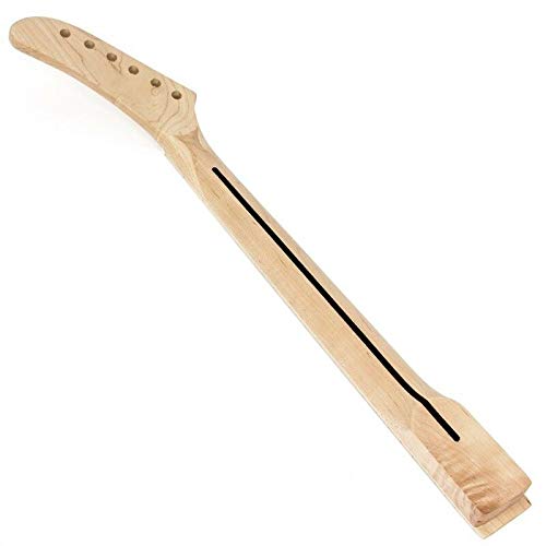 Premium Maple Electric Guitar Neck with Banana Dot Inlays - 22 Frets Replacement Part for Fender/Squier Style Guitars - Perfect for Upgrades & DIY Guitar Projects
