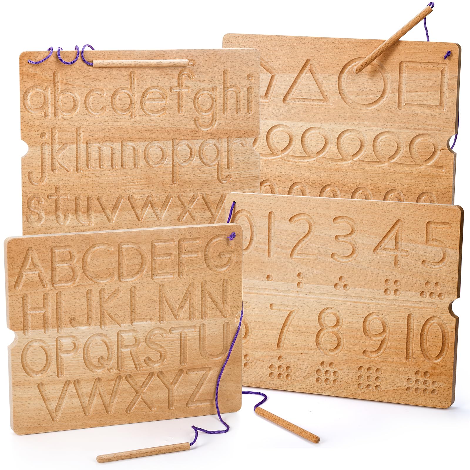 Wooden Alphabet Tracing Board for Kids 3-5 | Montessori Letter & Number Learning Toy for Preschool Writing Practice | Perfect for Classroom & Homeschool Use