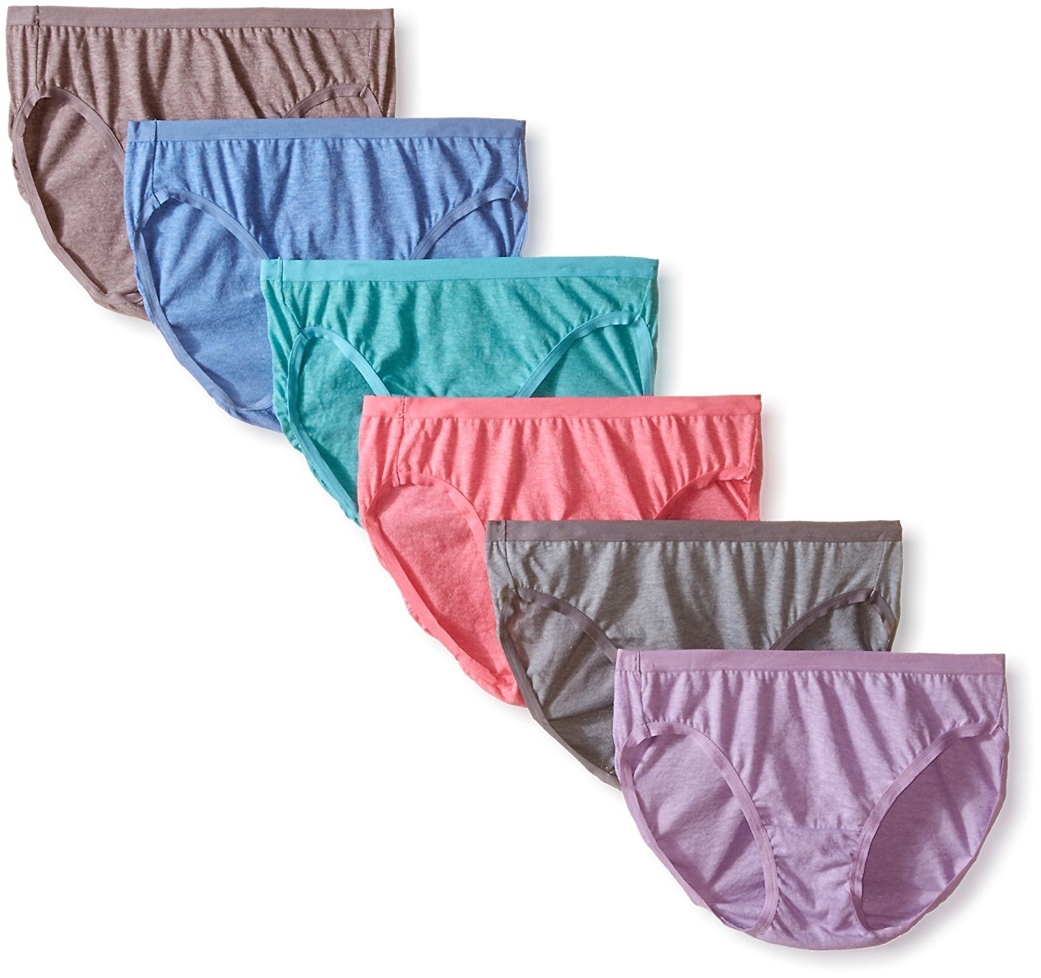 Fruit of the Loom Women's Cotton Bikini Underwear 6-Pack - Size 8 - Assorted Colors - Soft & Comfortable Everyday Panties for Work, Gym & Sleep