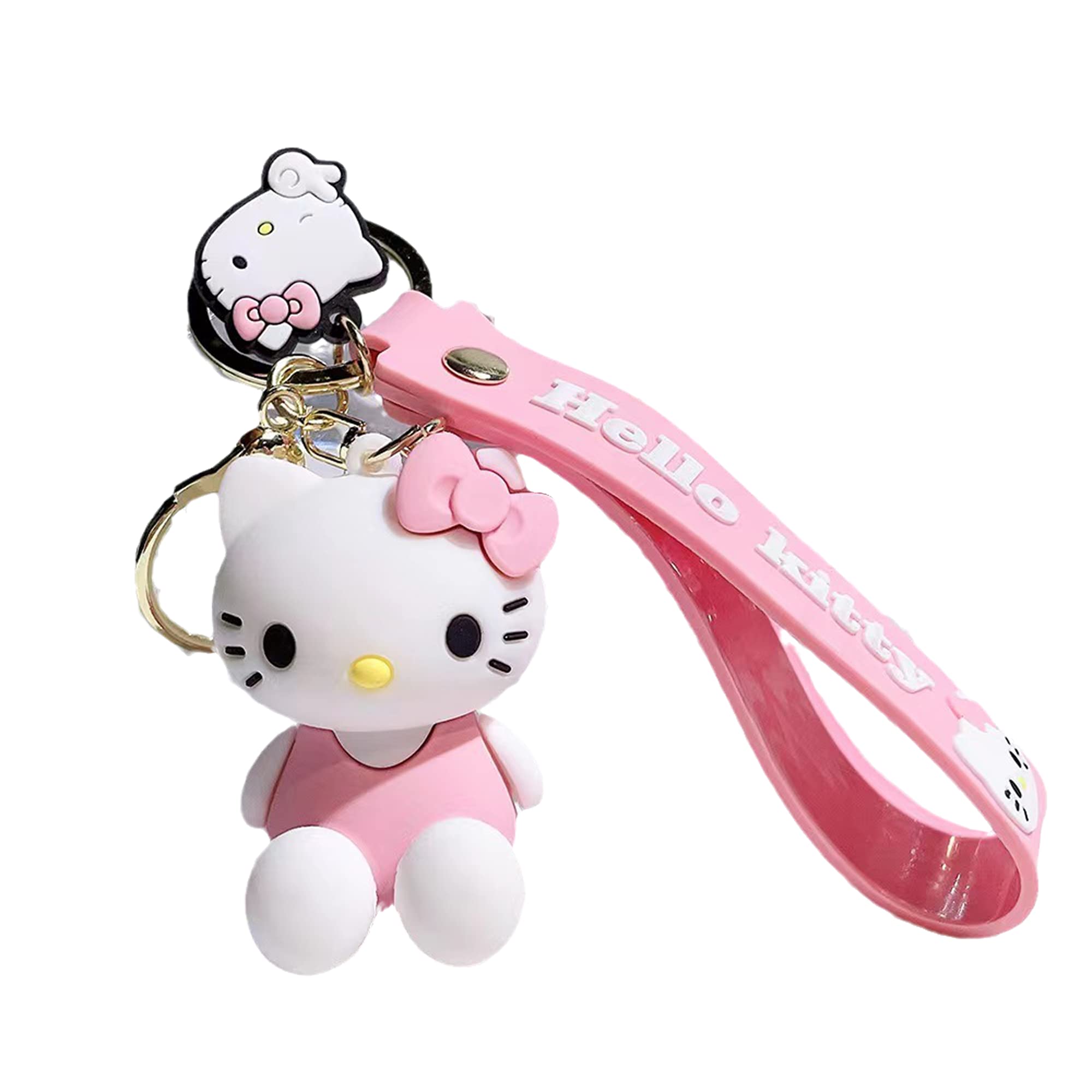Cute Kitty Keychain - Kawaii Cartoon Cat Keychain for Girls & Women, Bag Purse Backpack Accessories, Car Charm Gift for Cat Lovers (Perfect for Everyday Use, Gifts & Key Organization)