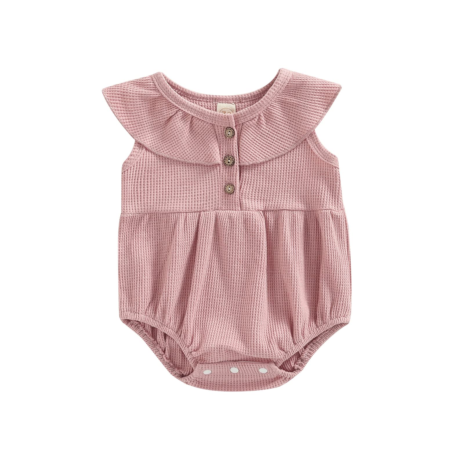 Newborn Baby Girl Romper - Sleeveless Ruffle Bodysuit Onesie with Solid Color | Perfect for Summer Outfits, Photoshoots & Casual Wear