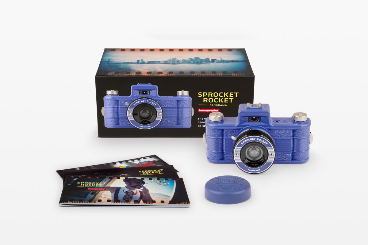 Lomography Sprocket Rocket 35mm Panoramic Film Camera - Baja Blue - Perfect for Travel, Street Photography & Creative Shots
