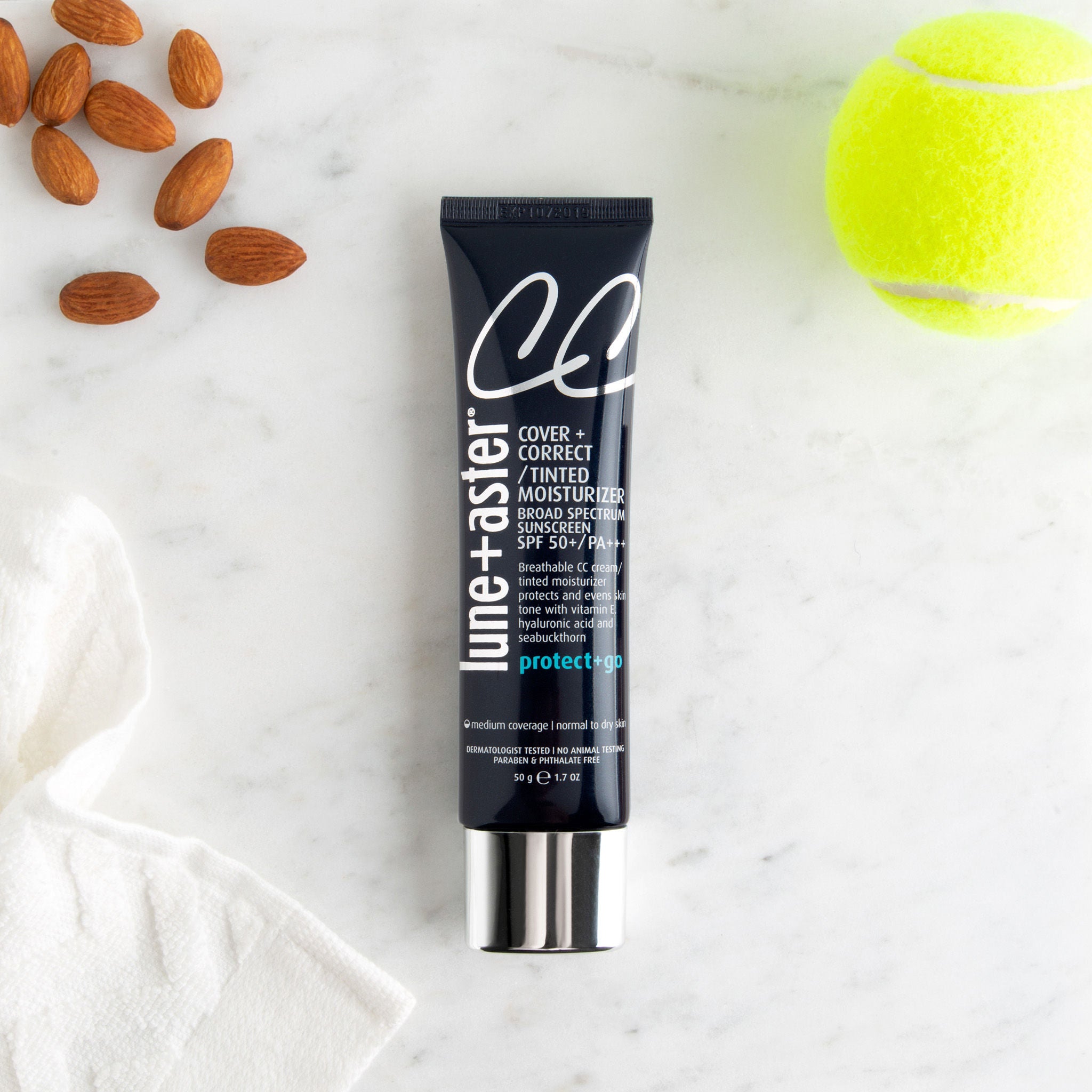 CC Cream with Broad Spectrum SPF 50 - Lightweight Face Makeup & Sun Protection for Daily Wear, Travel & Outdoor Activities
