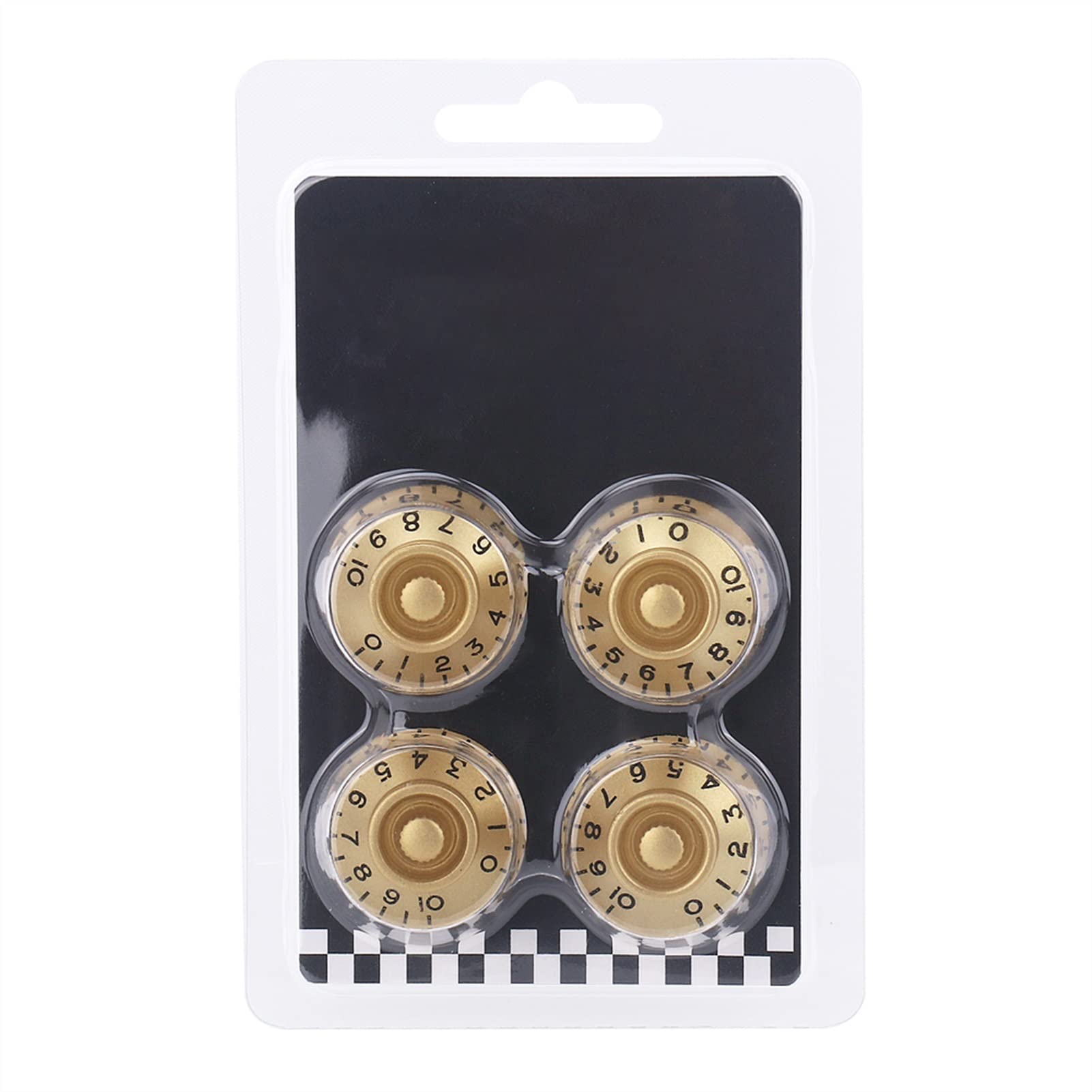 4 Pcs Gold & Black Metric Acrylic Guitar Knobs - Volume & Tone Control for Electric Guitar Parts - Perfect for DIY Guitar Upgrades & Customization