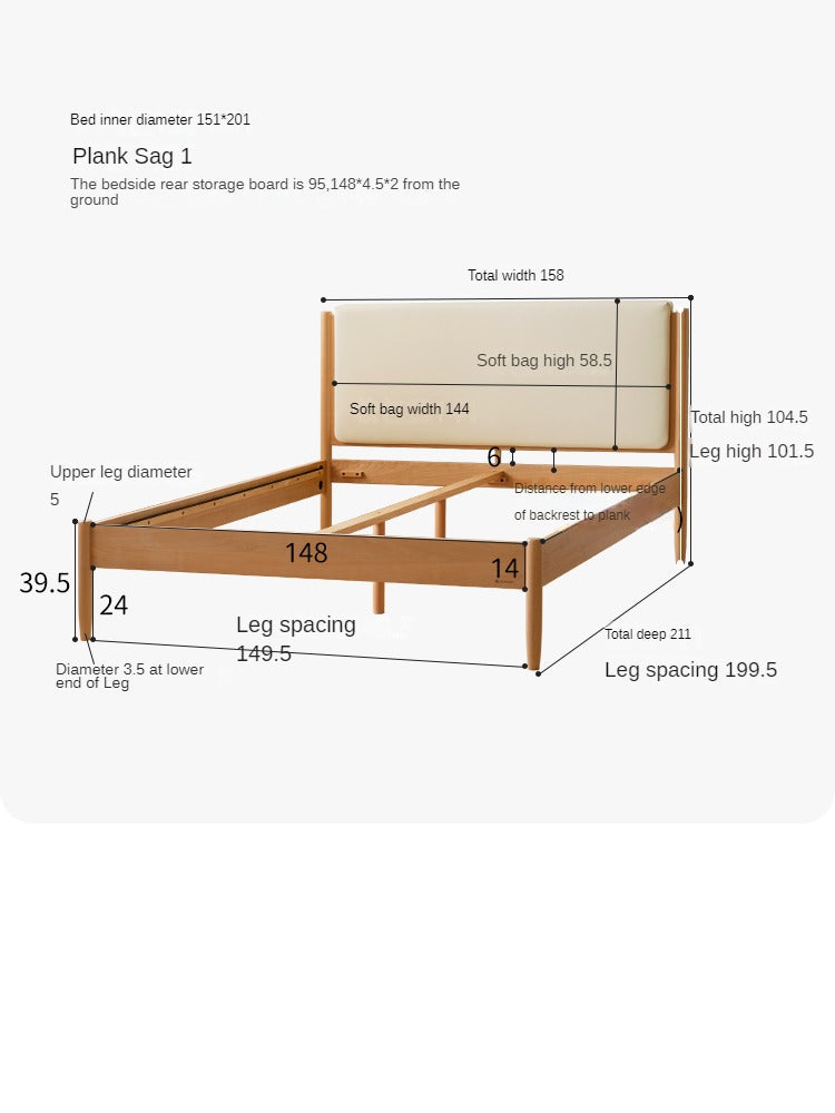 Solid Wood Kids Bed - Beech or Oak Frame - Soft Single Bed for Toddlers & Children - Perfect for Bedrooms, Daycare, or Guest Rooms