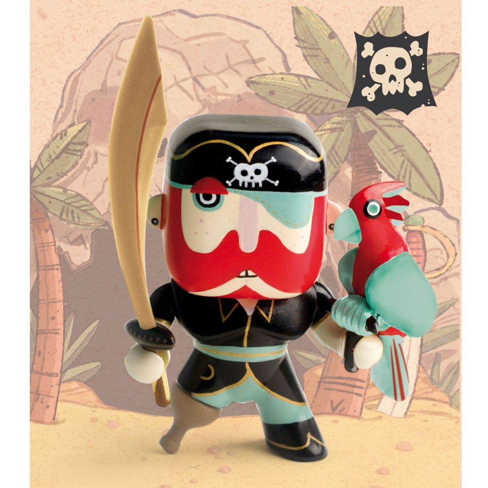 DJECO Arty Toys Pirates Sam Parrot - Colorful Interactive Parrot Toy for Kids | Perfect for Pretend Play, Storytelling & Imaginative Adventures