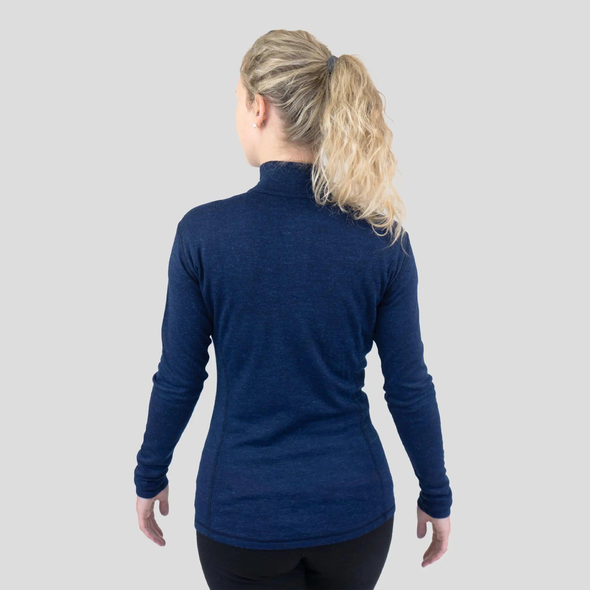 Women's 300 Lightweight Alpaca Wool Base Layer - Half Zip Thermal Top for Hiking, Skiing & Winter Outdoor Activities